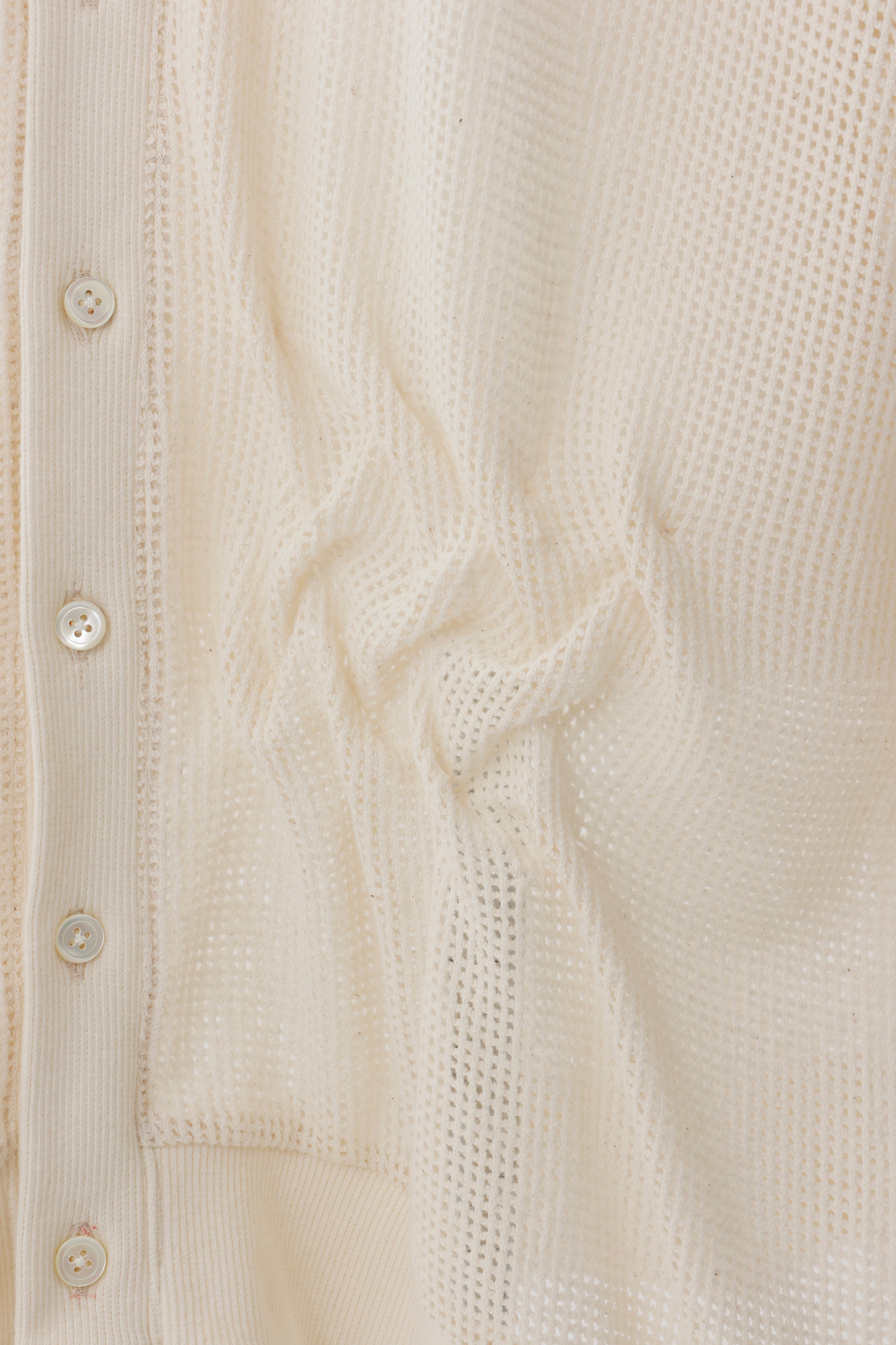 Basket mesh cardigan - Beige