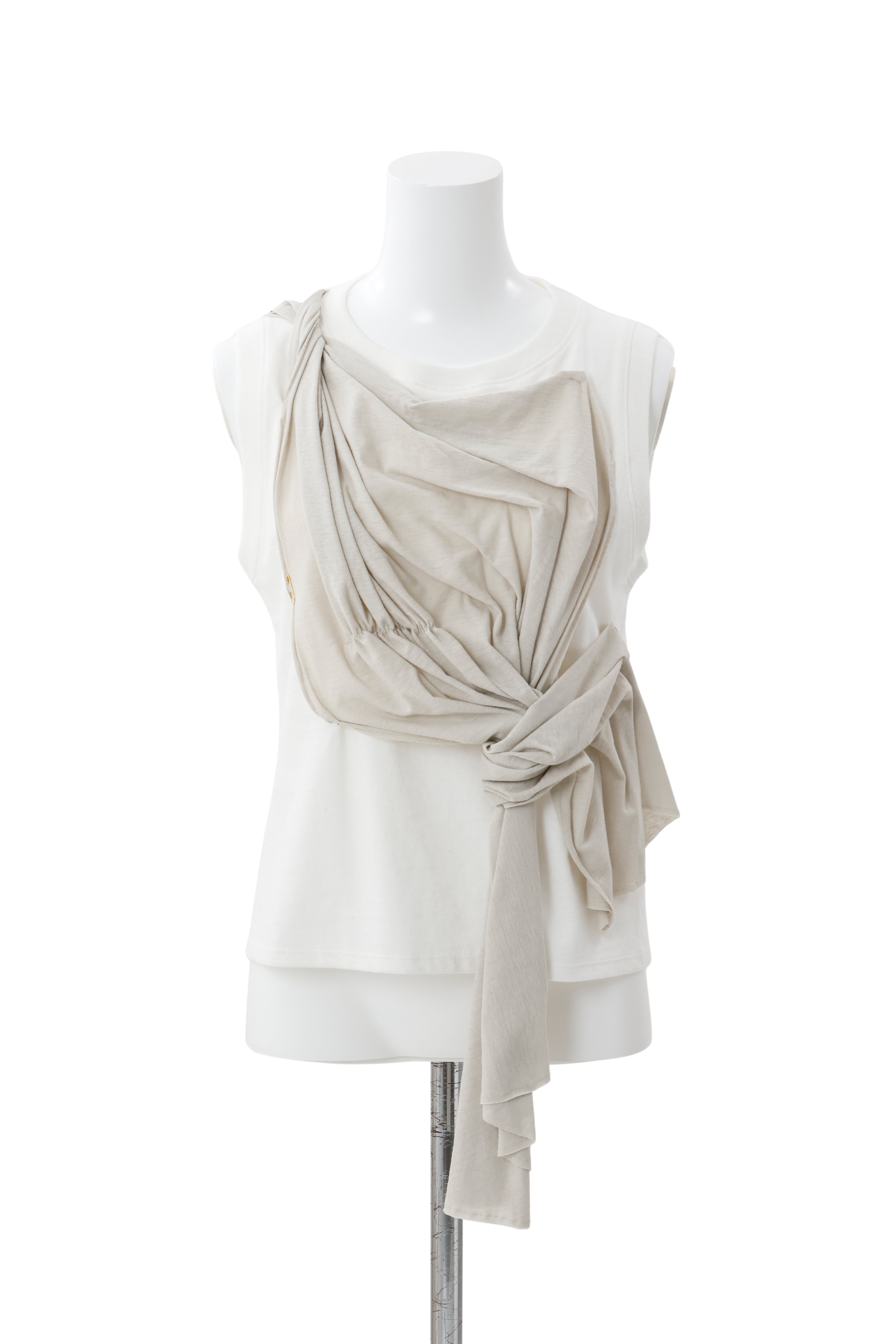 Drape cut pullover - White