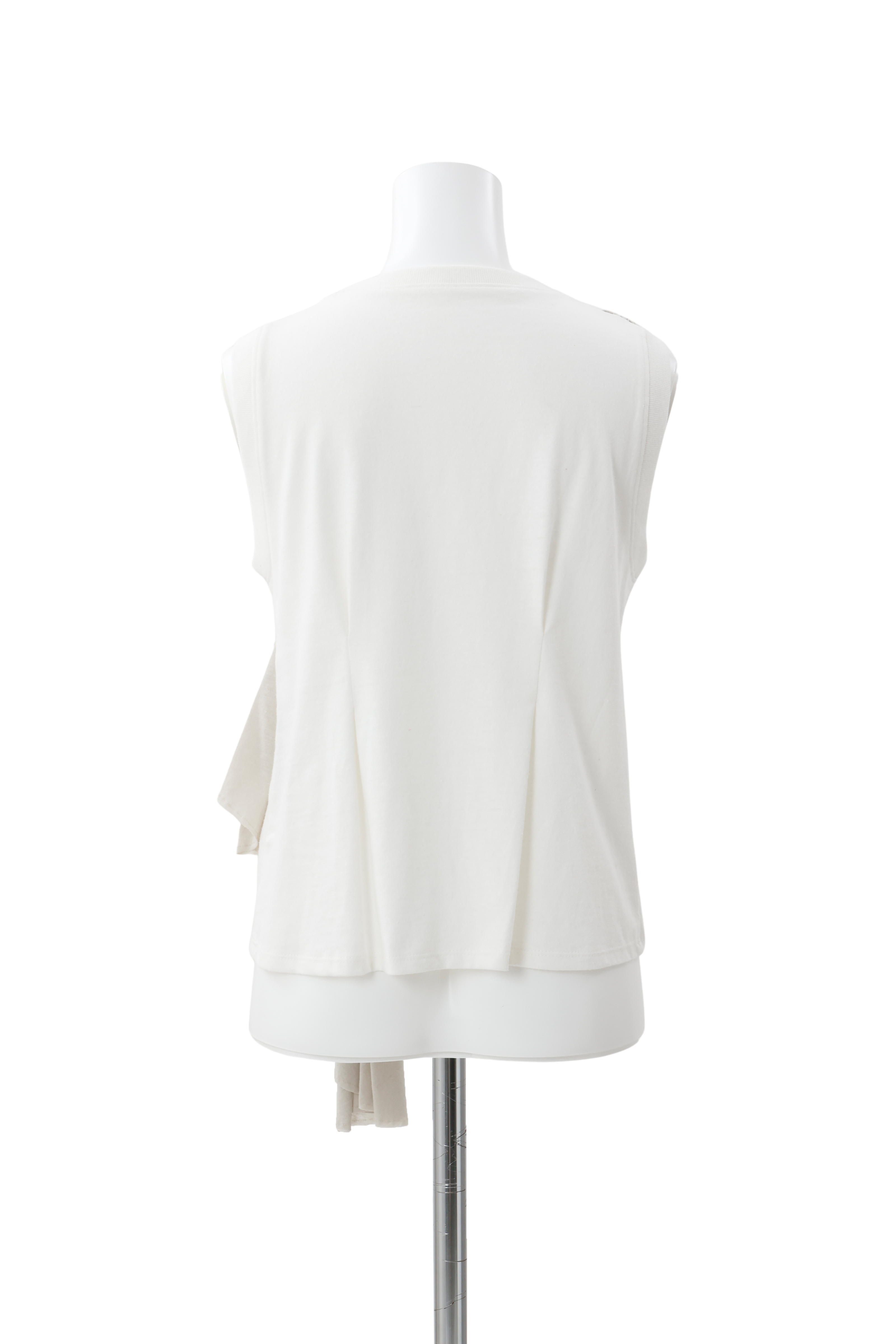 Drape cut pullover - White