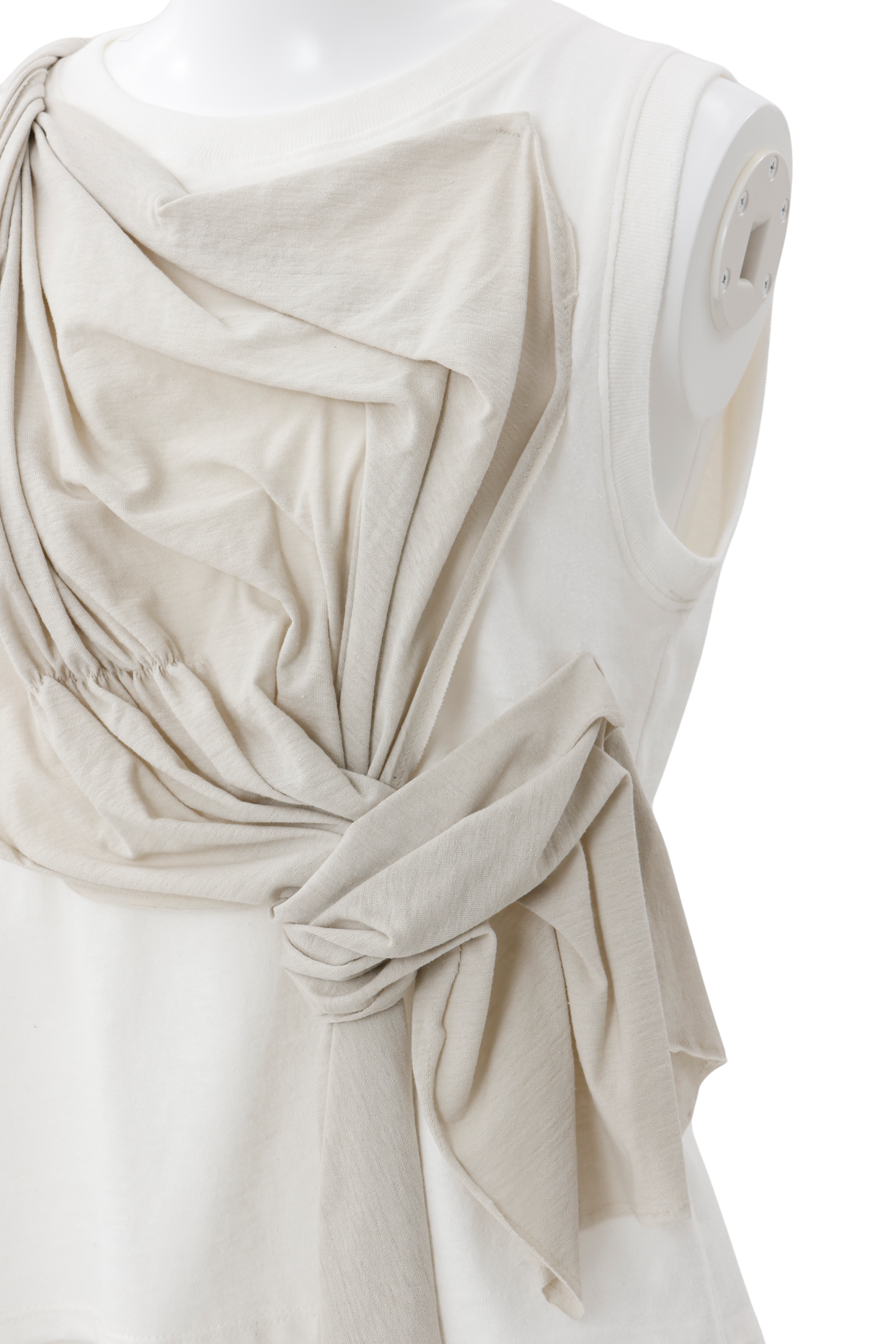 Drape cut pullover - White