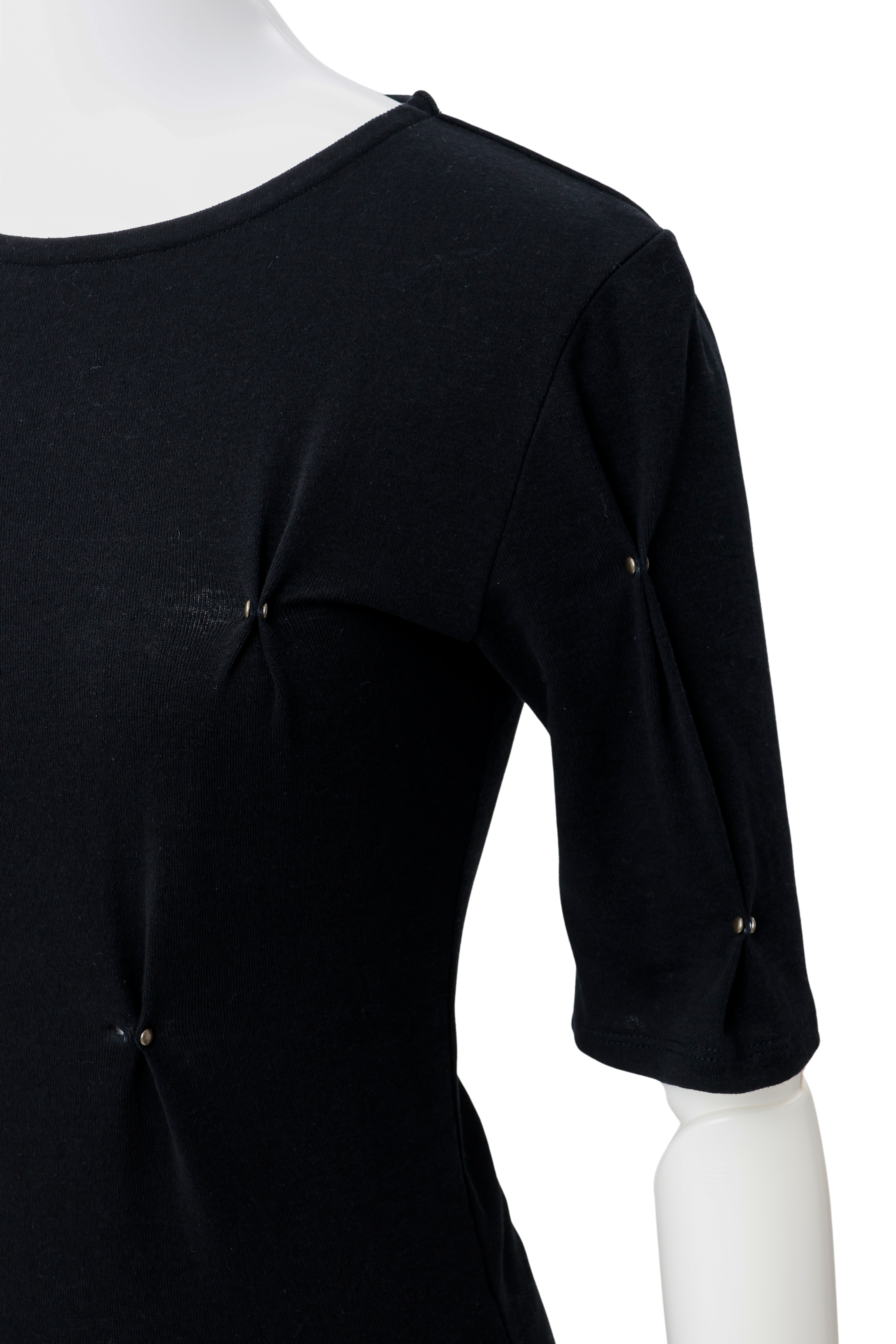 Pic tuck cut pullover - Black