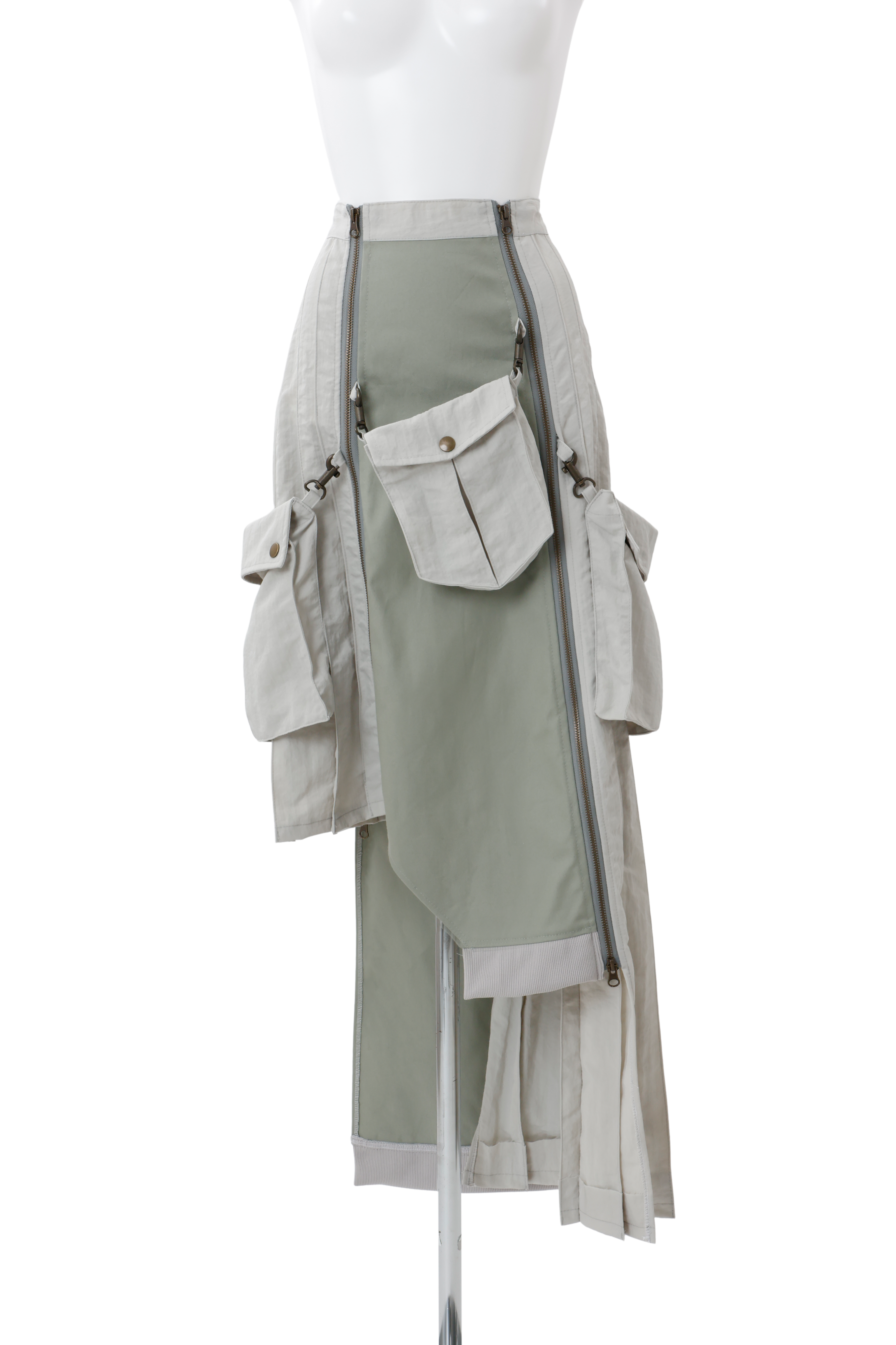 Military shrink pleats skirt - Greige