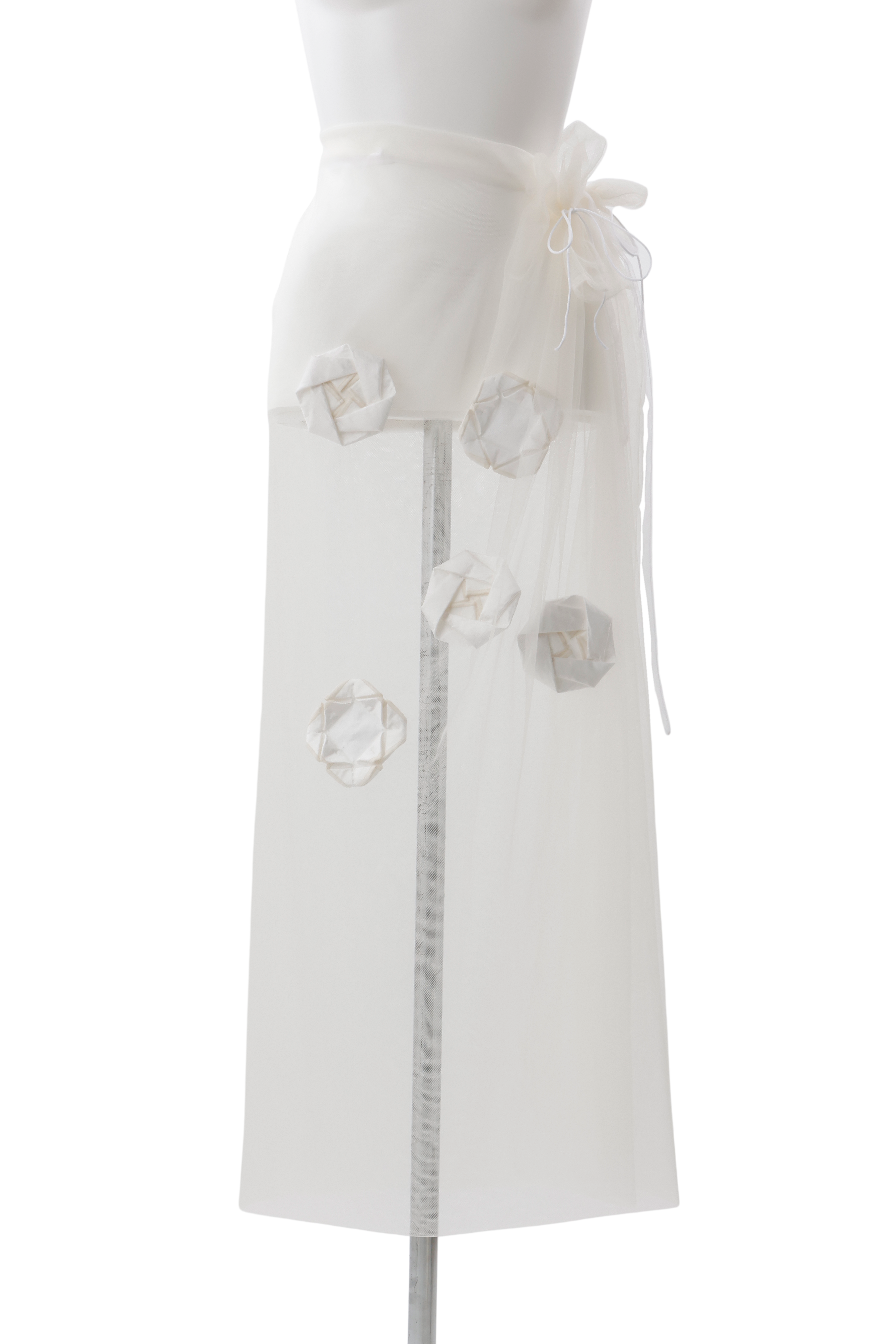 Origami veil wrap skirt - White