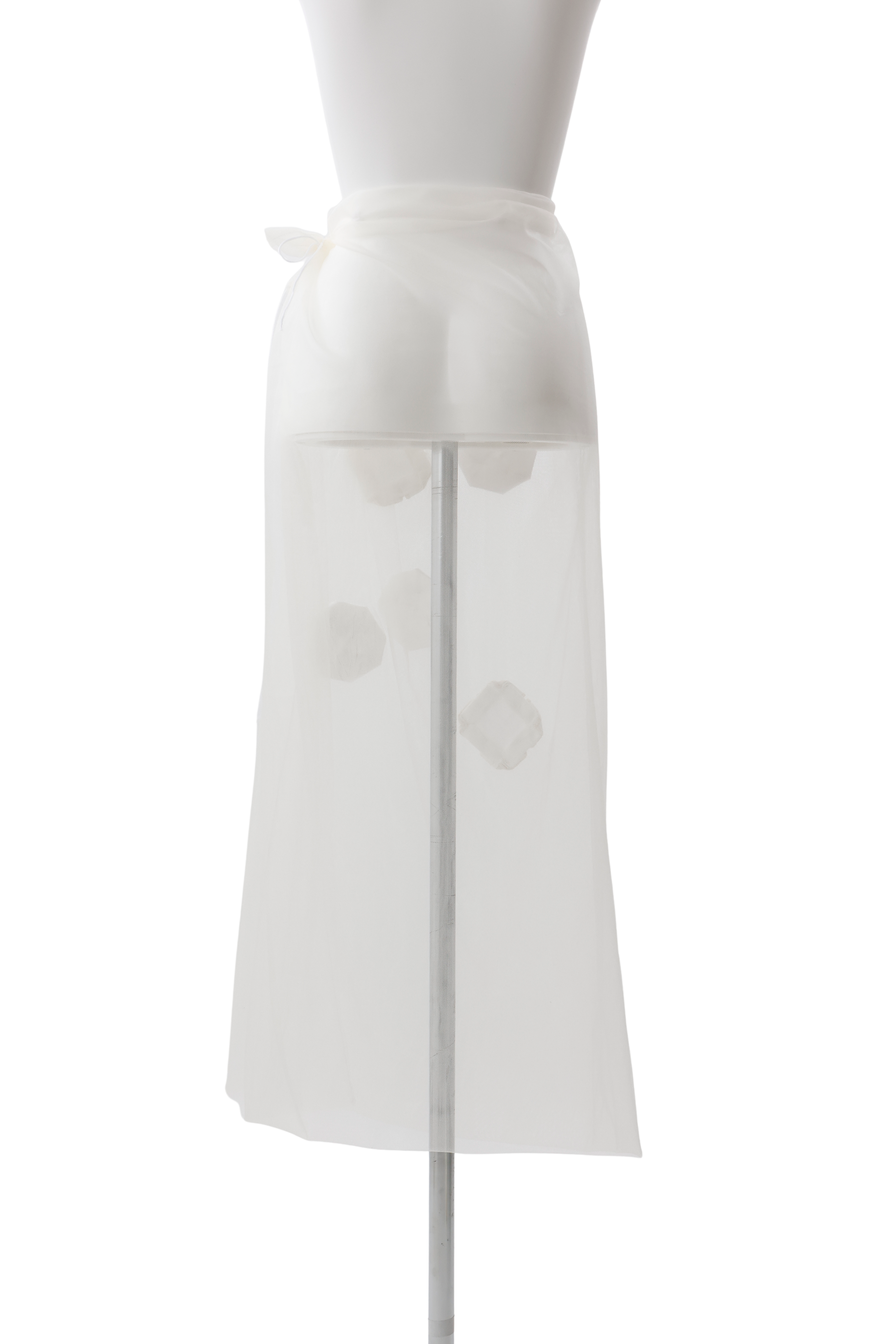 Origami veil wrap skirt - White