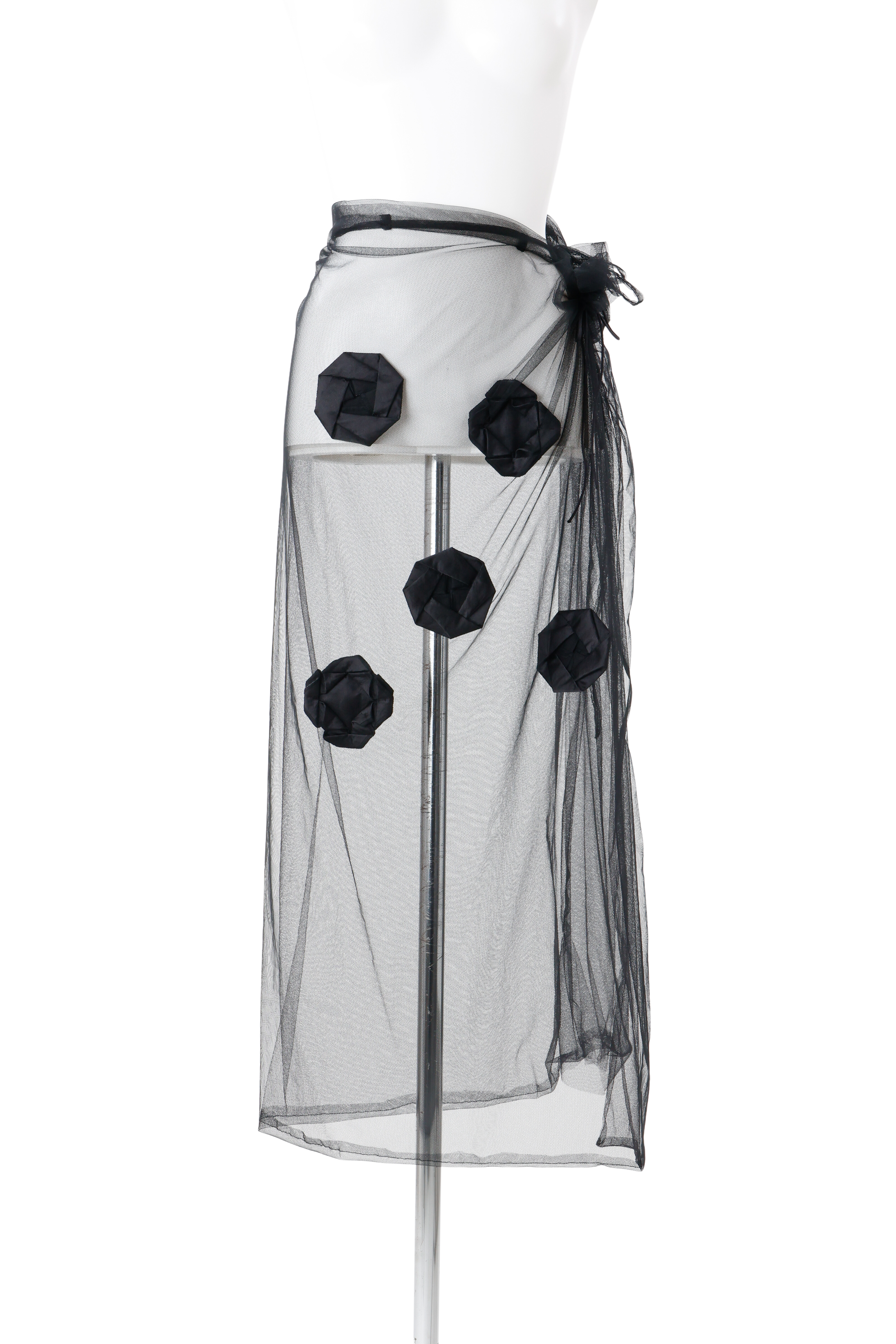 Origami veil wrap skirt - Black