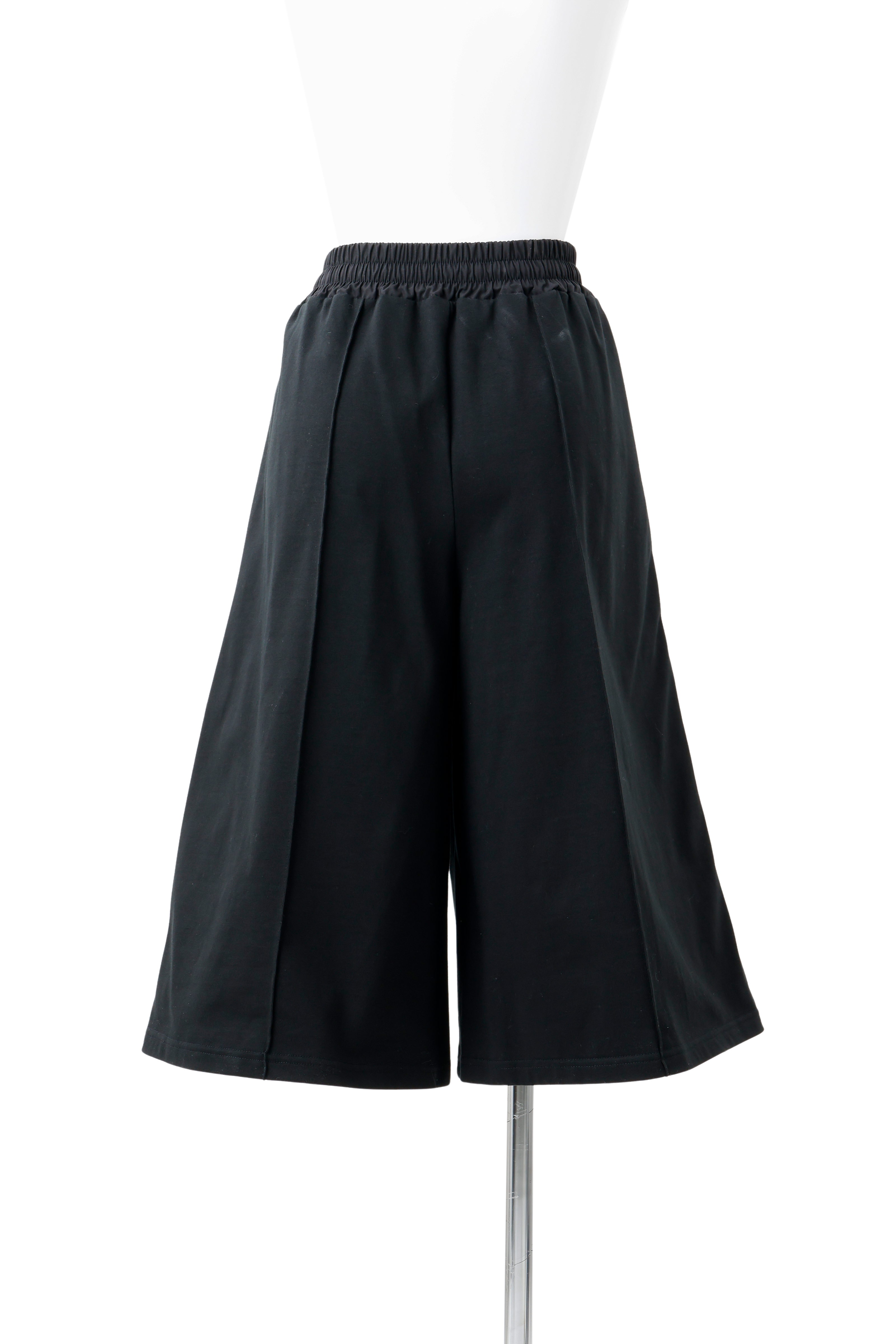 Side gather half pants - Black