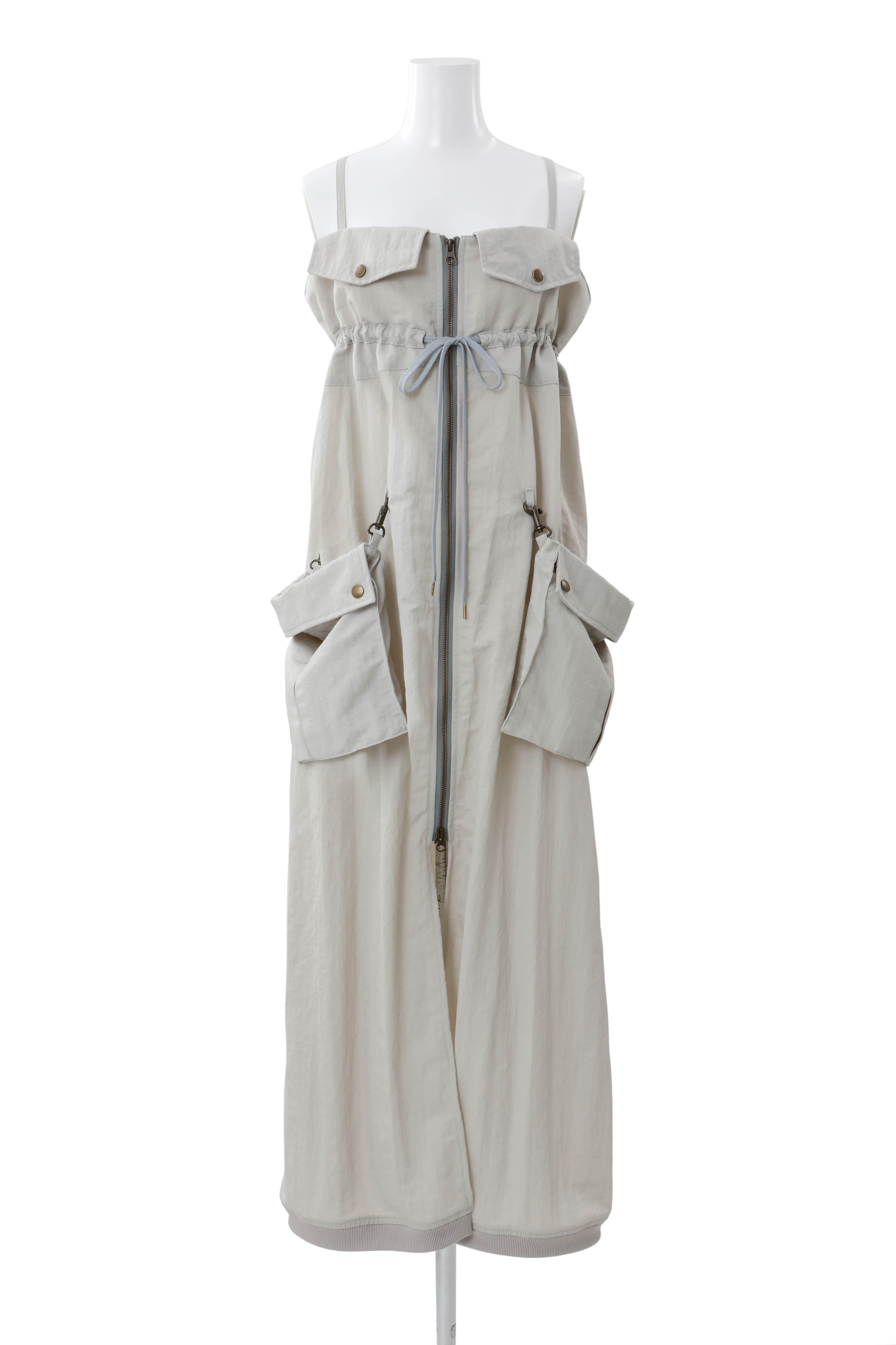 Military shrink zip dress - Greige