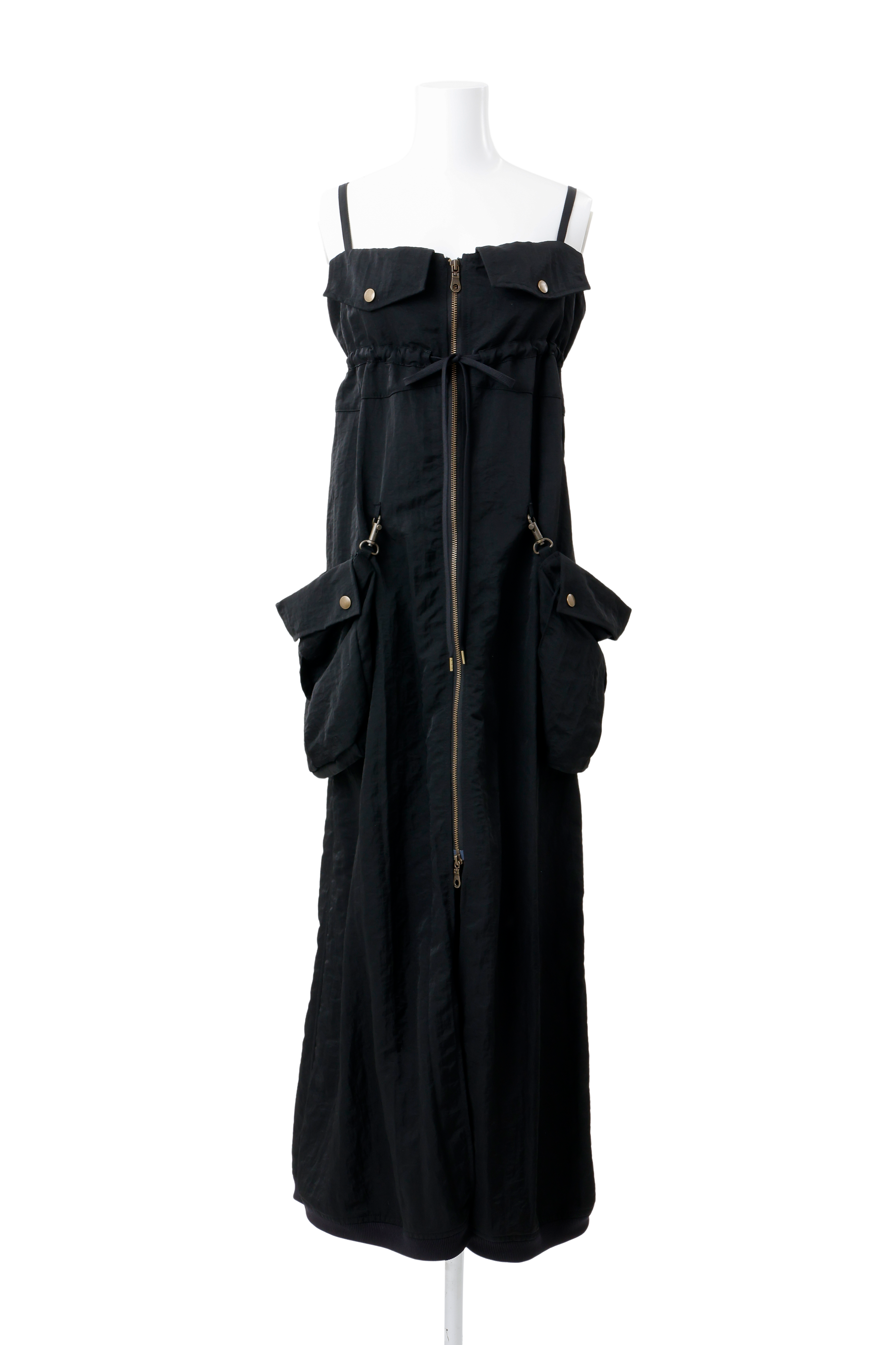 Military shrink zip dress - Black