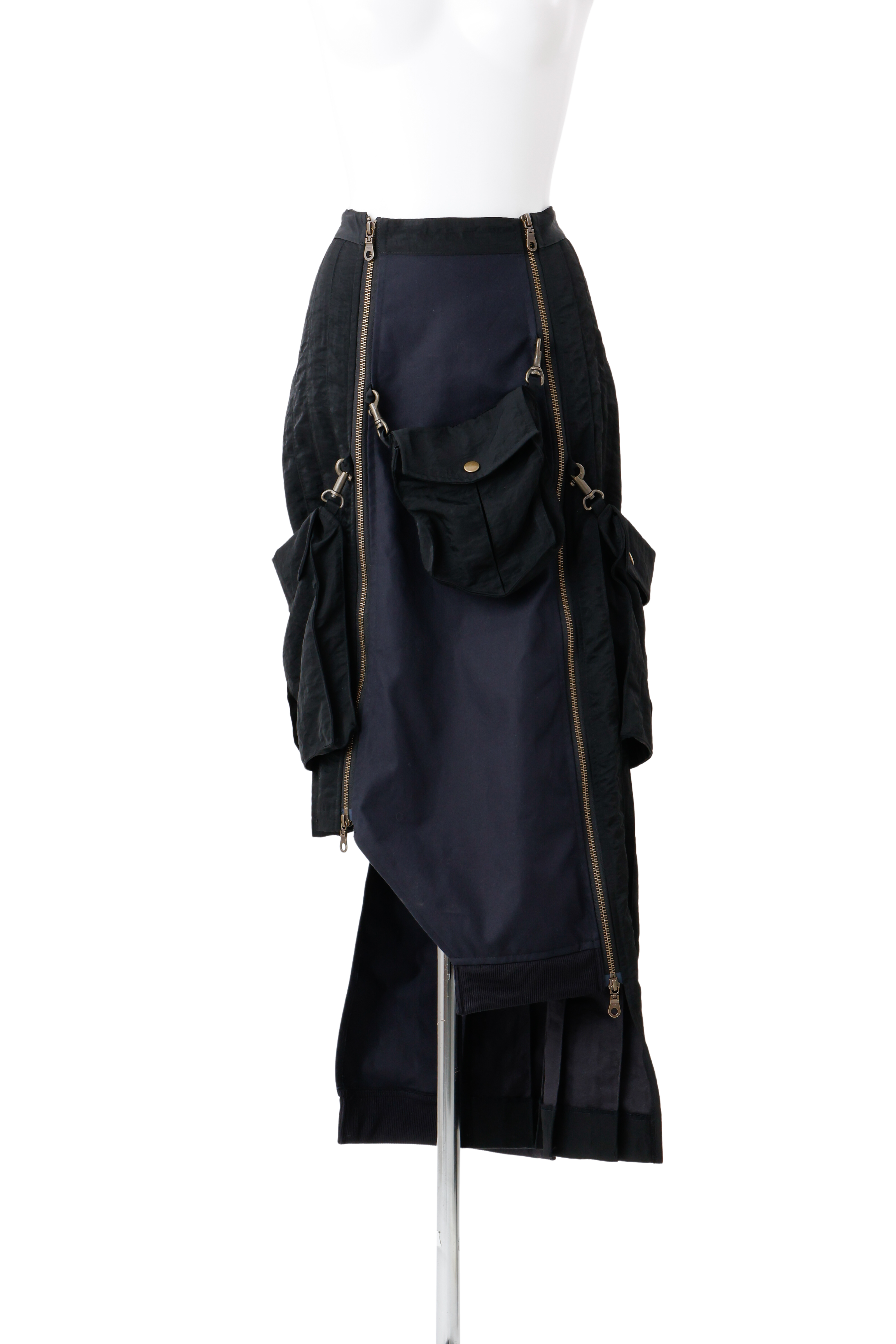 Military shrink pleats skirt - Black