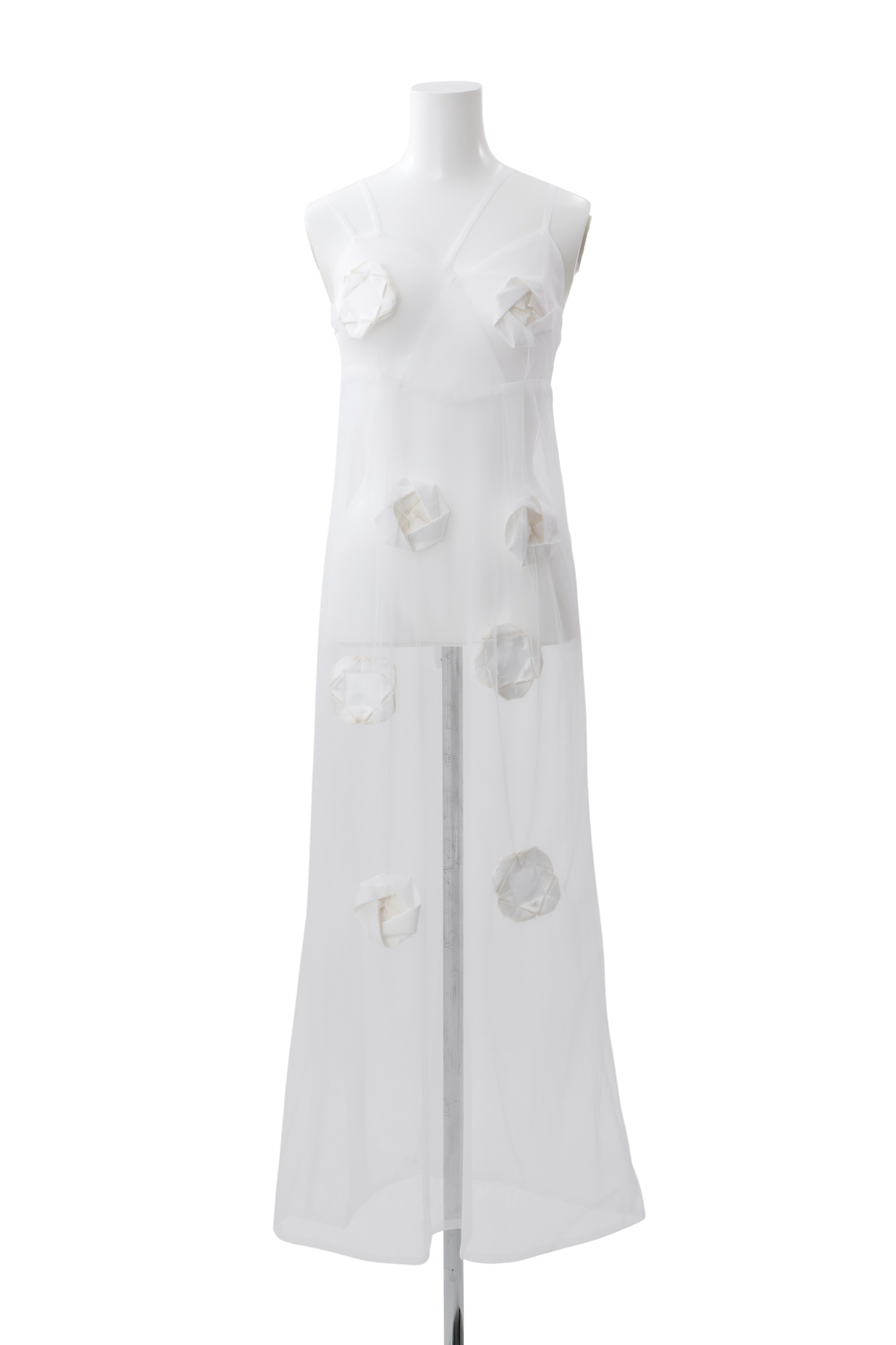 Origami veil dress - White