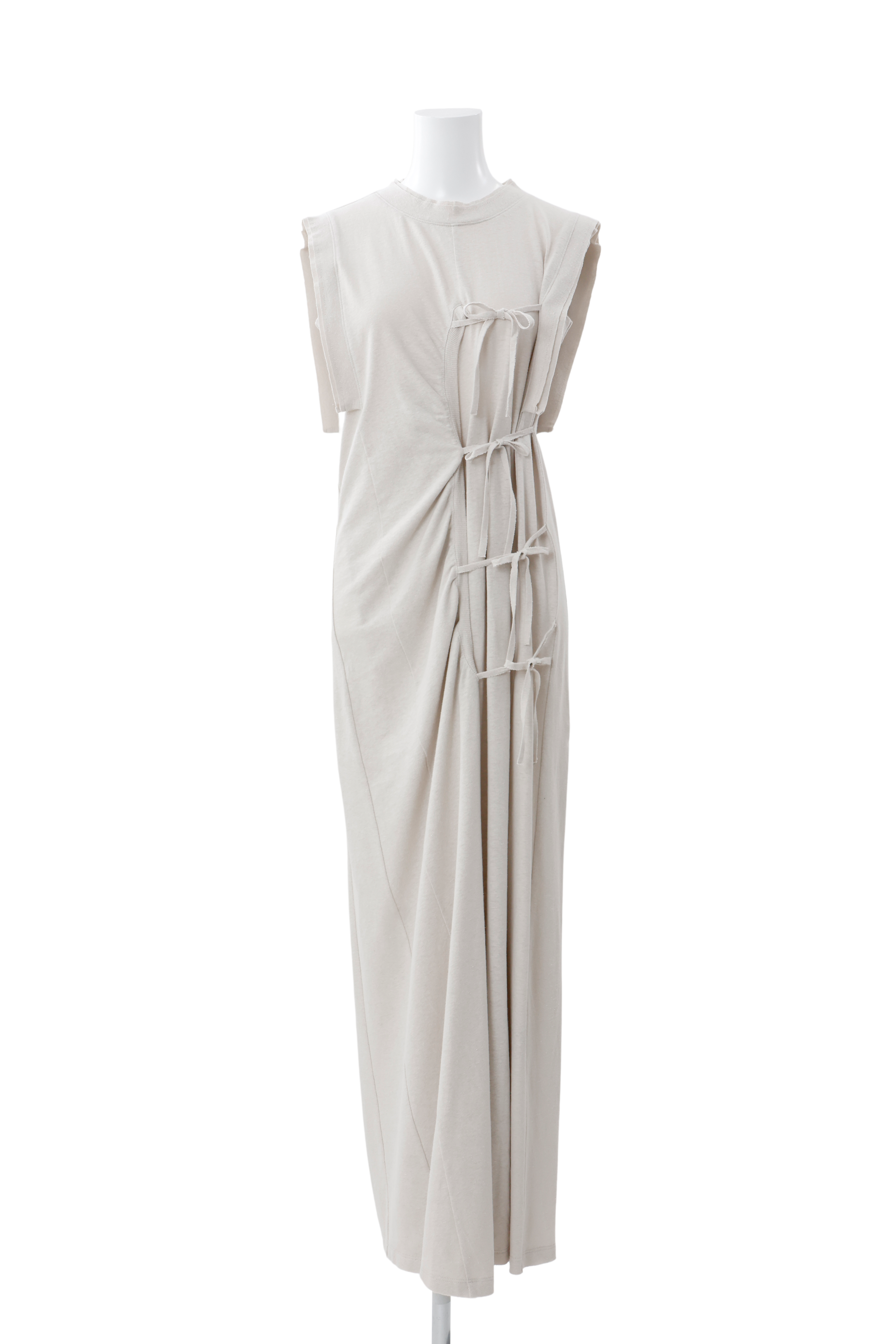 High slit cut dress - Beige