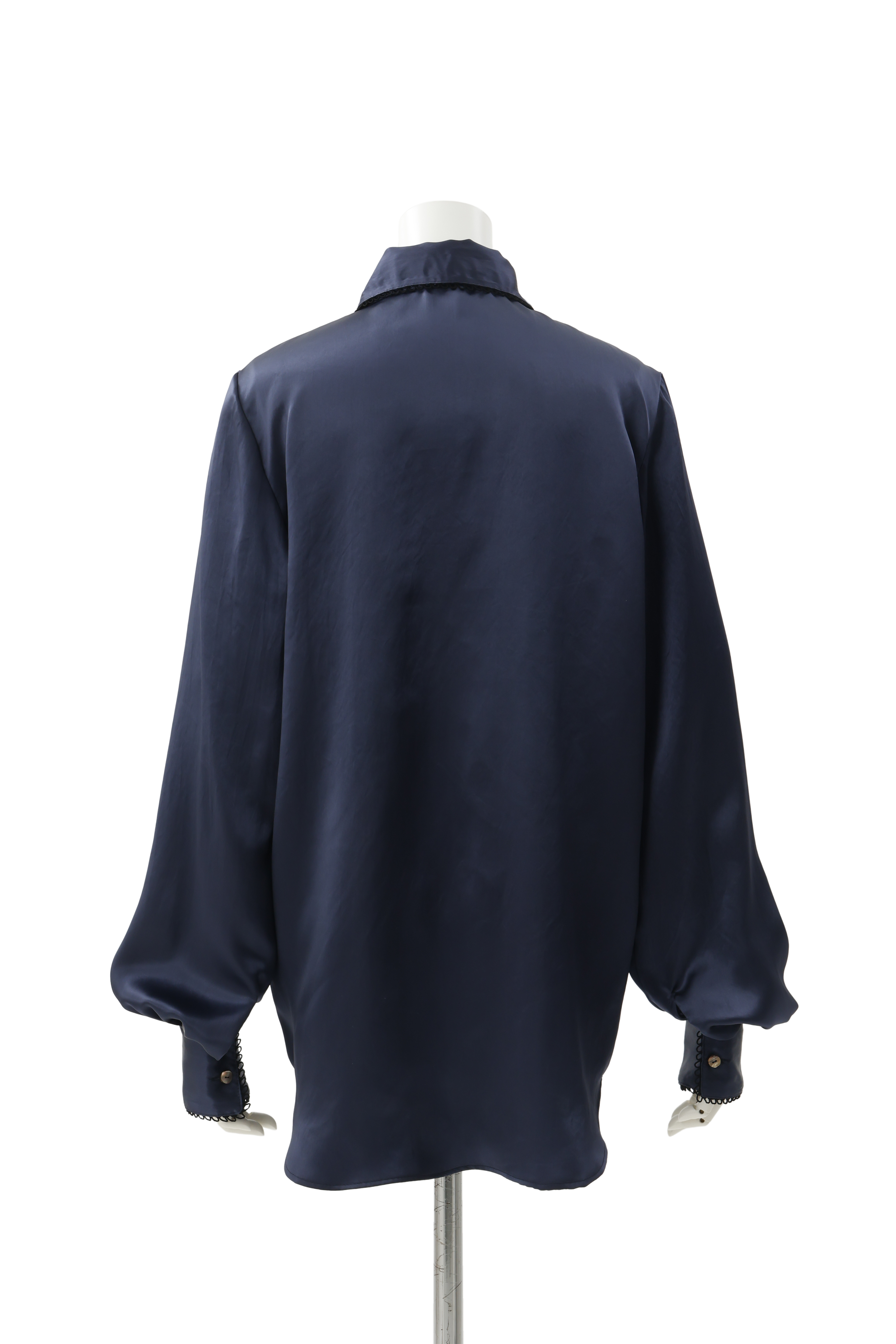 Satin broad shirt - Navy