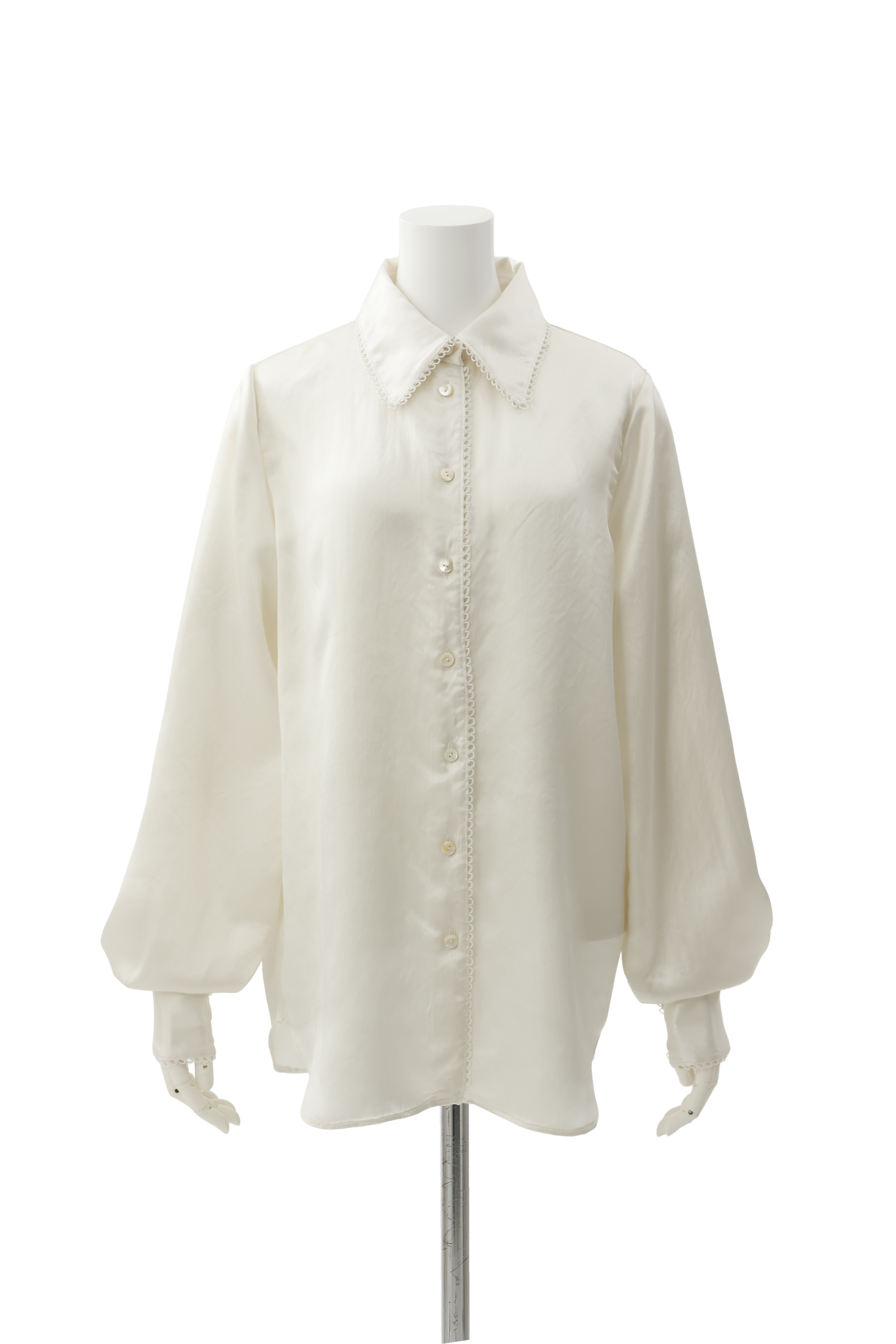 Satin broad shirt - Ivory