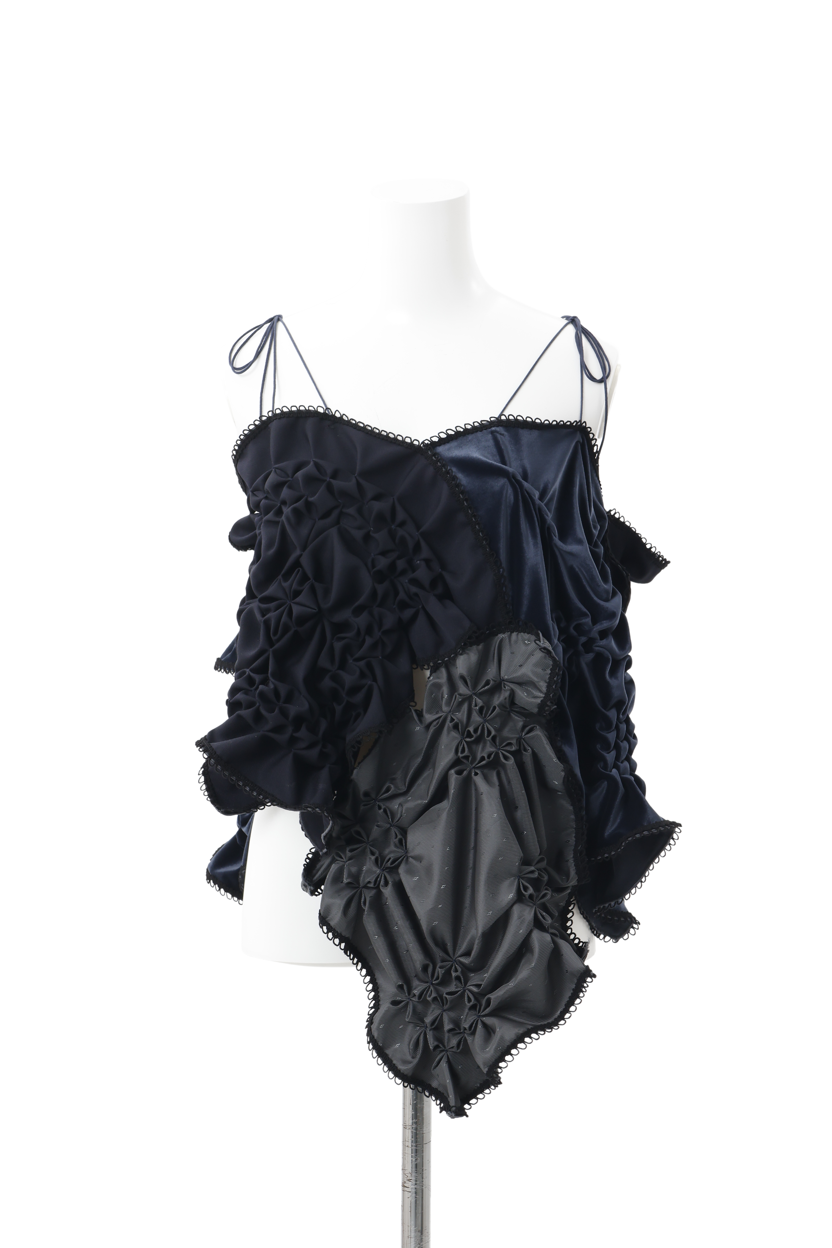 Patch smocking skirt - Navy