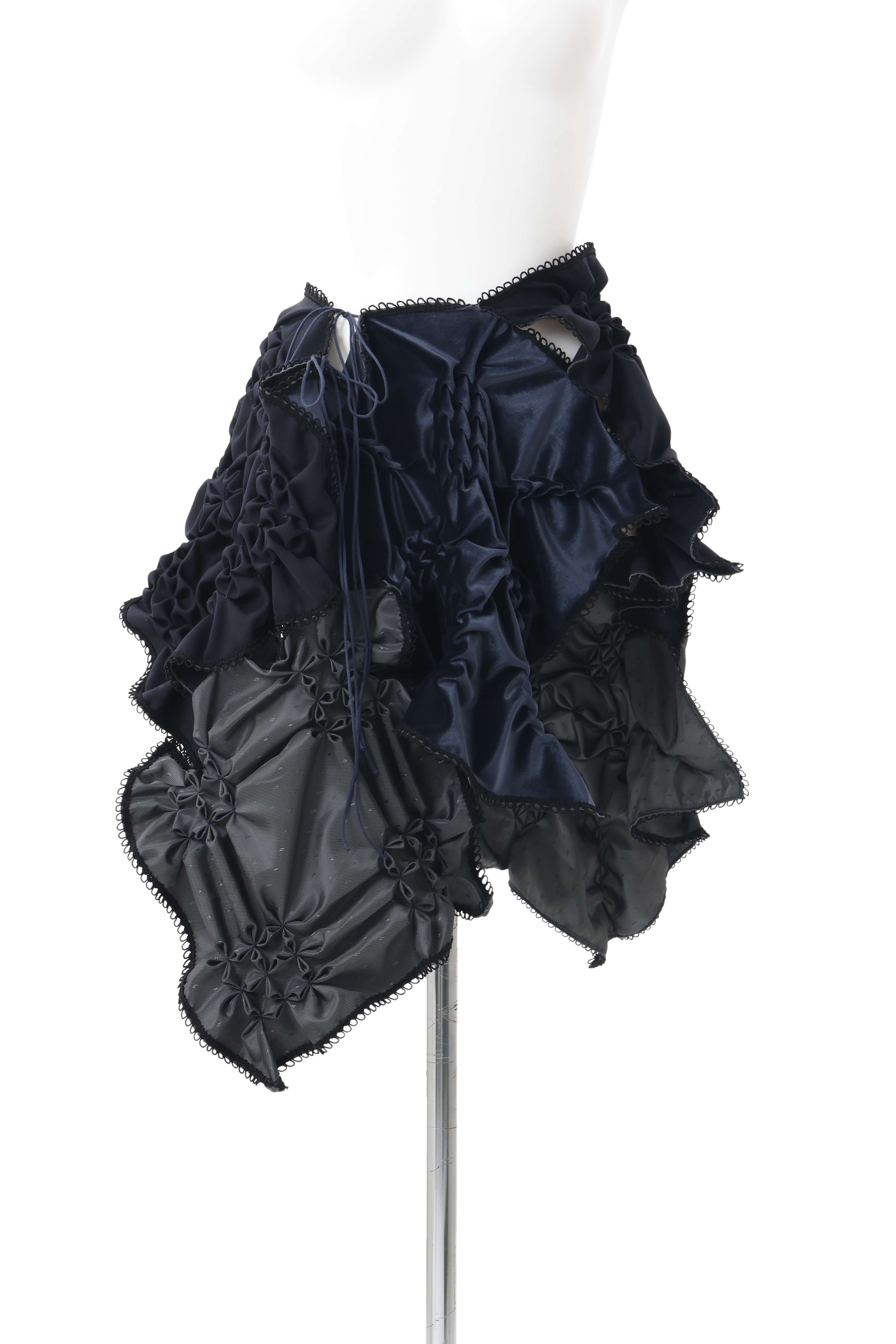 Patch smocking skirt - Navy