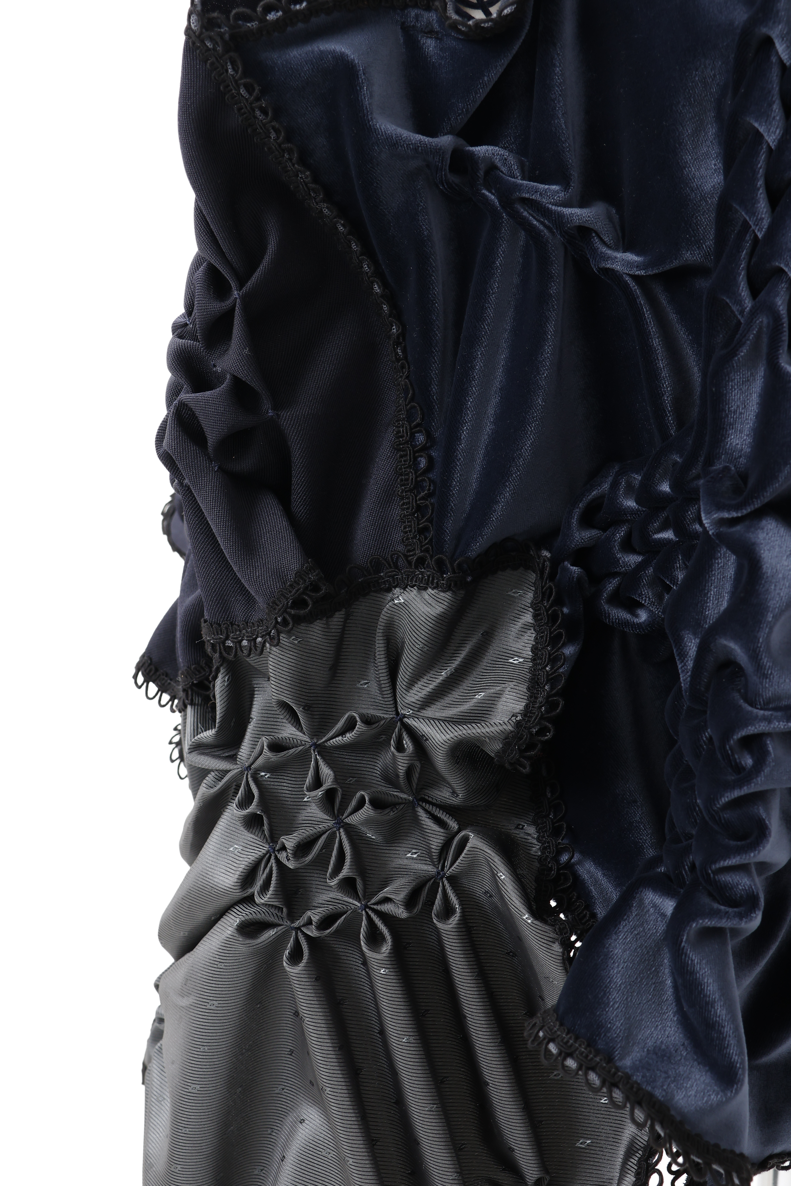 Patch smocking skirt - Navy