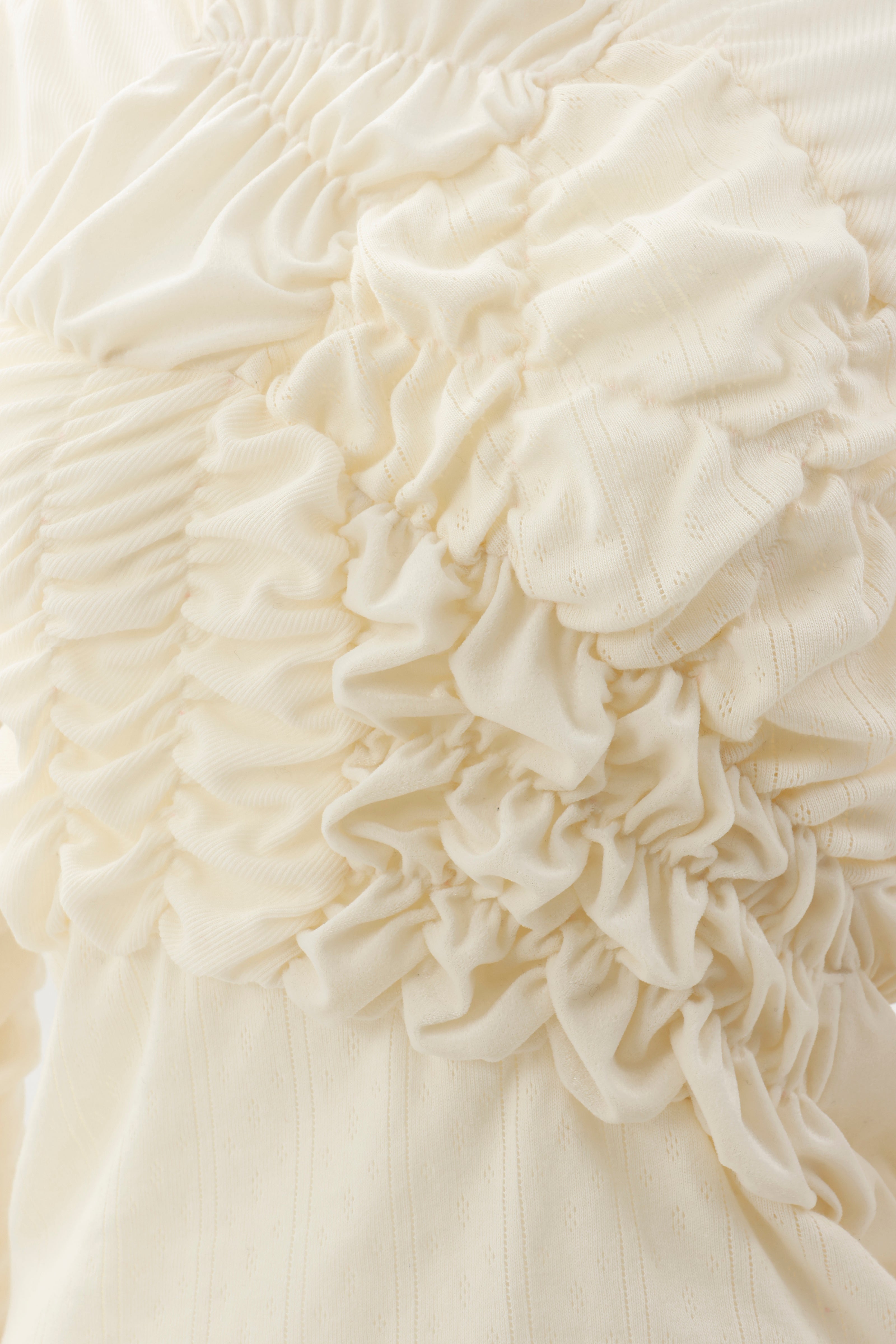 Shirring knit pullover - Ivory