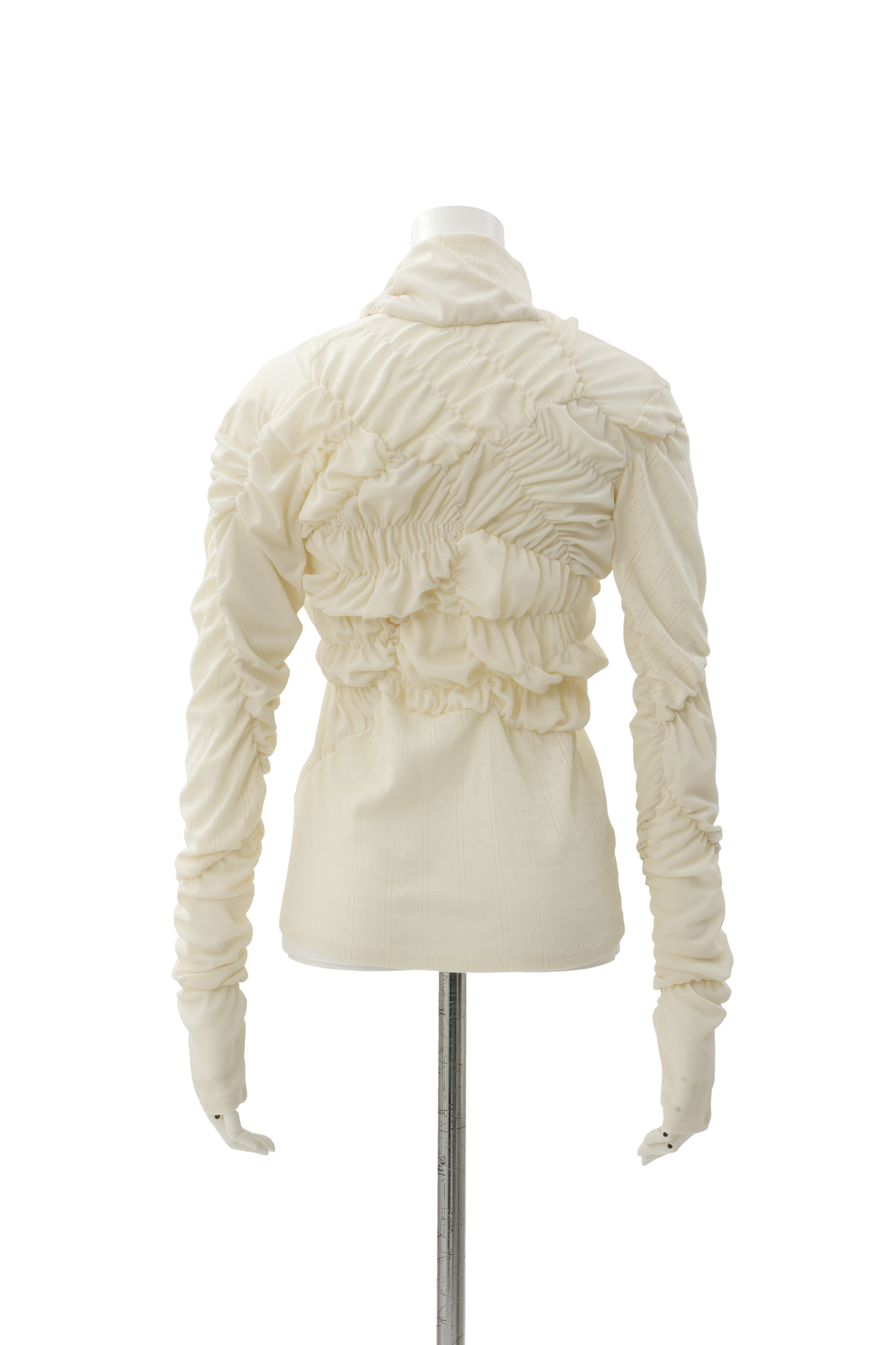 Shirring knit pullover - Ivory