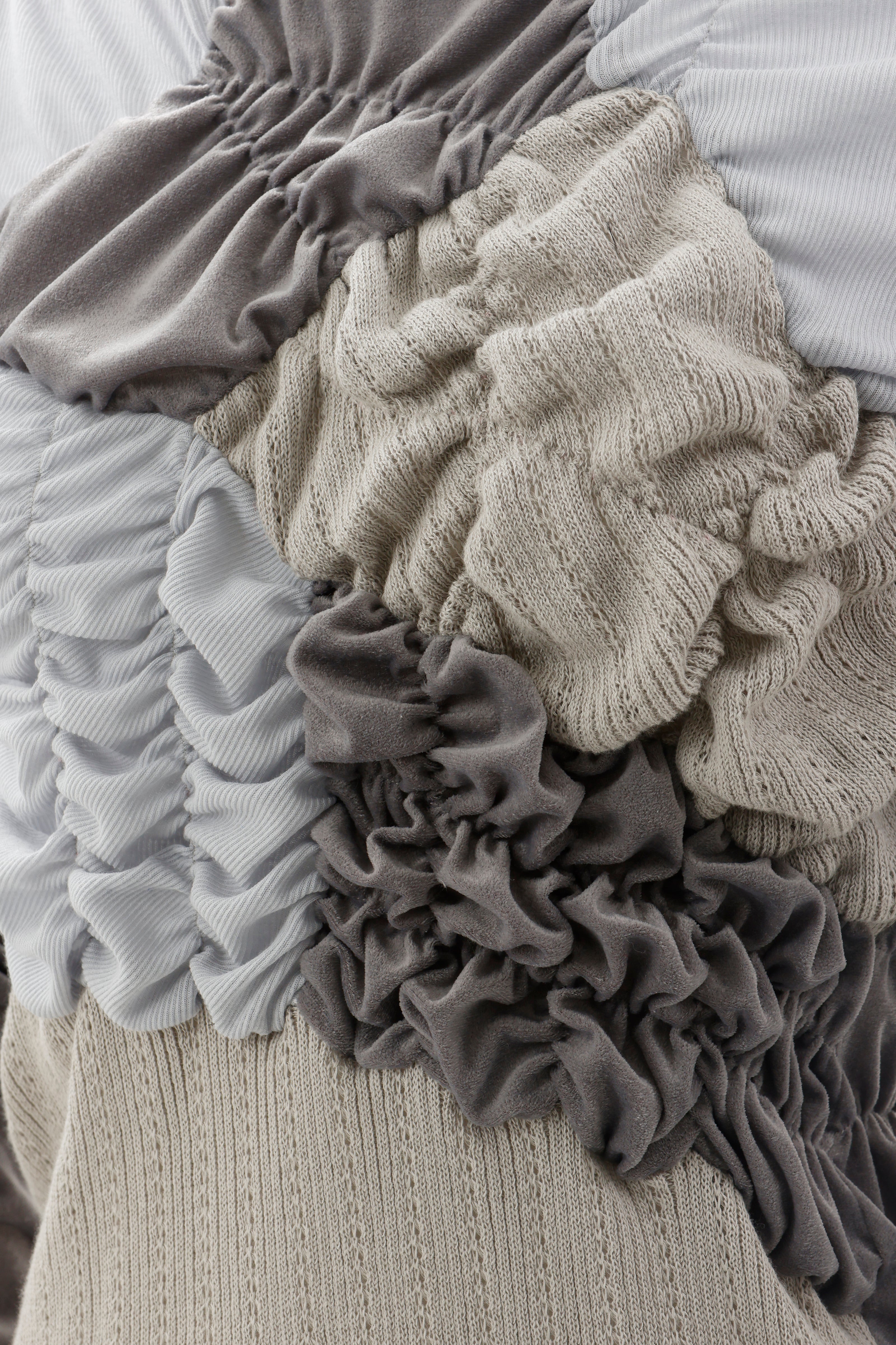 Shirring knit pullover - Gray