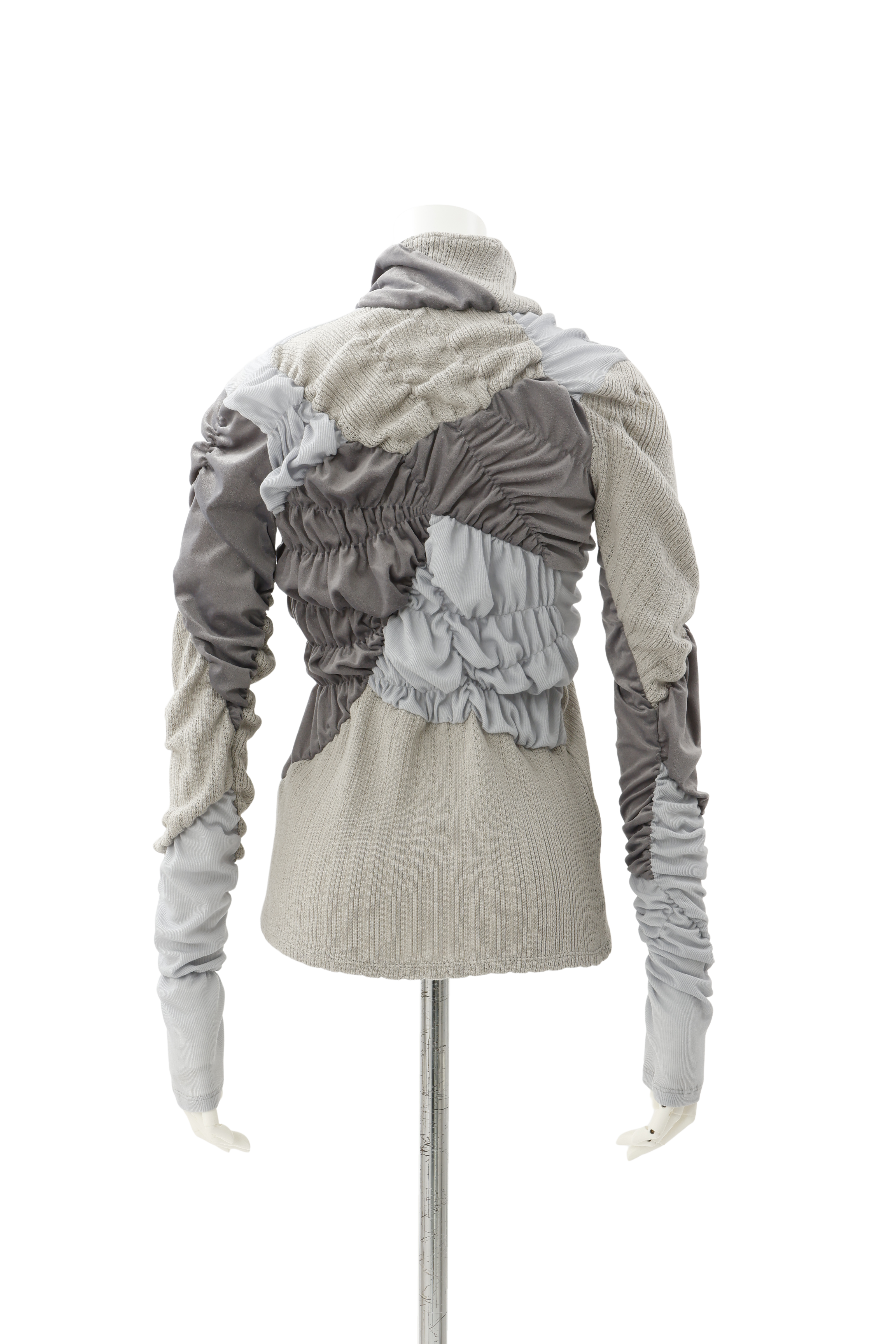 Shirring knit pullover - Gray