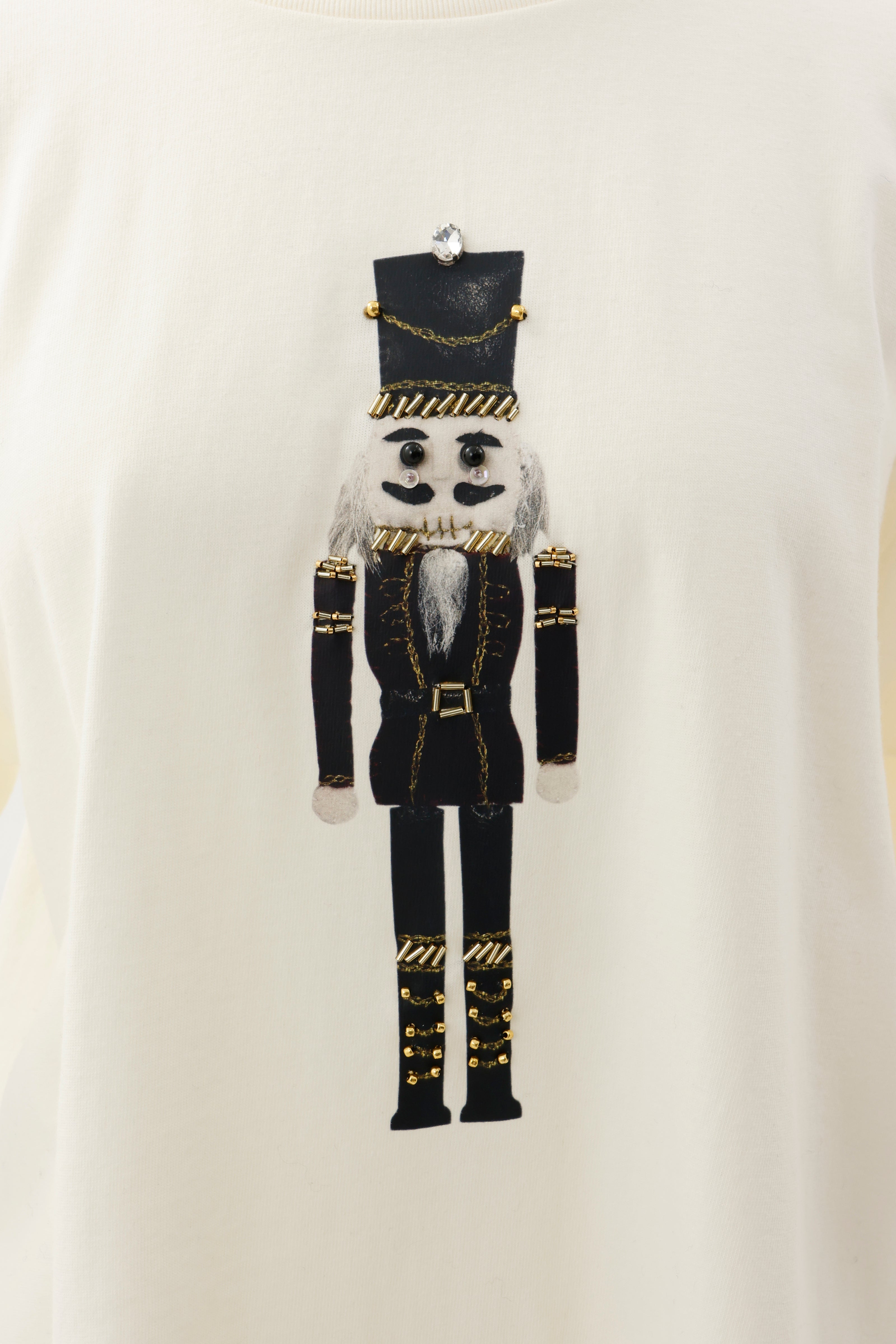 Nutcracker embroidery Tee - Ivory