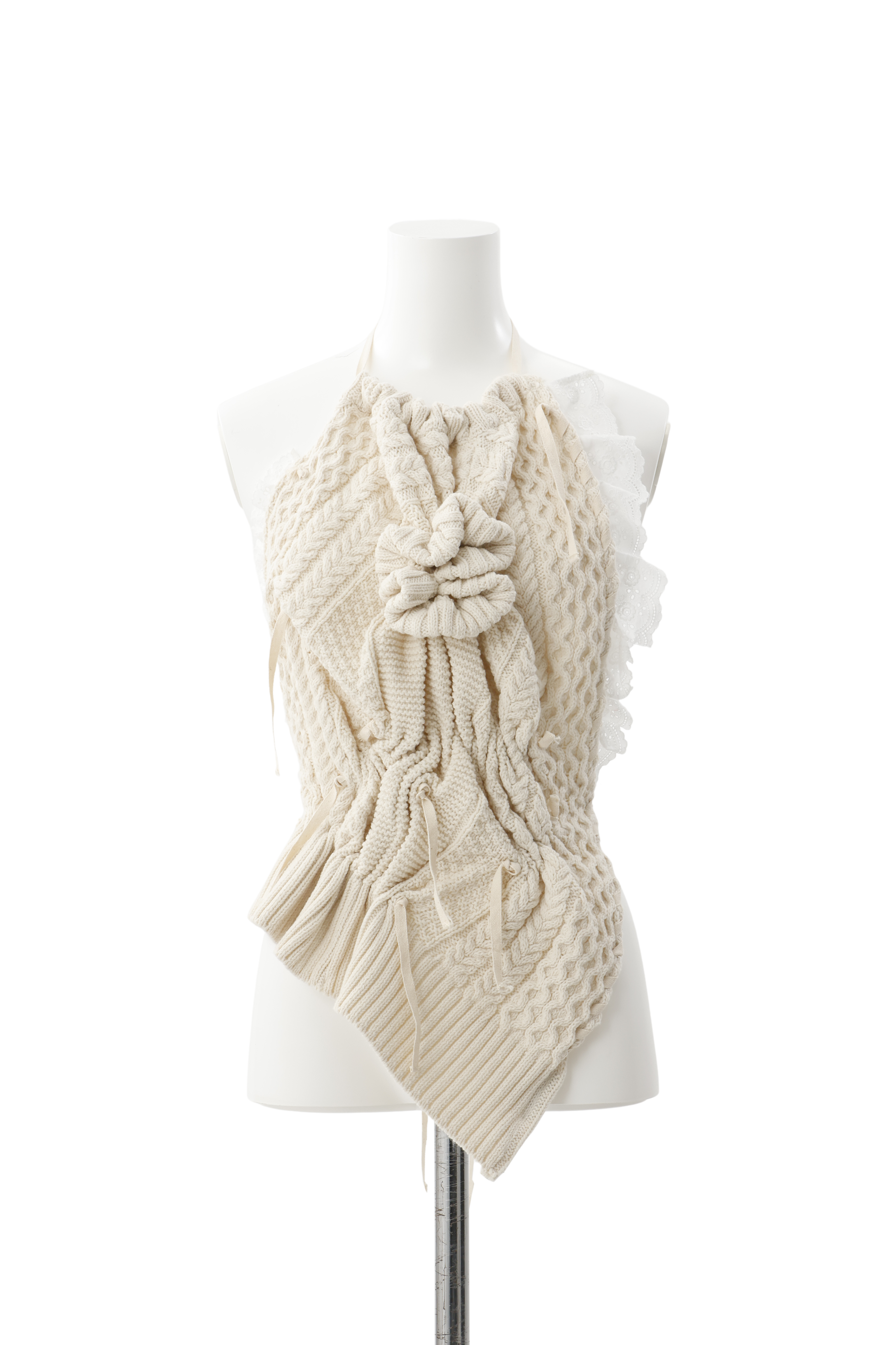 Drape knit bustier - Ivory