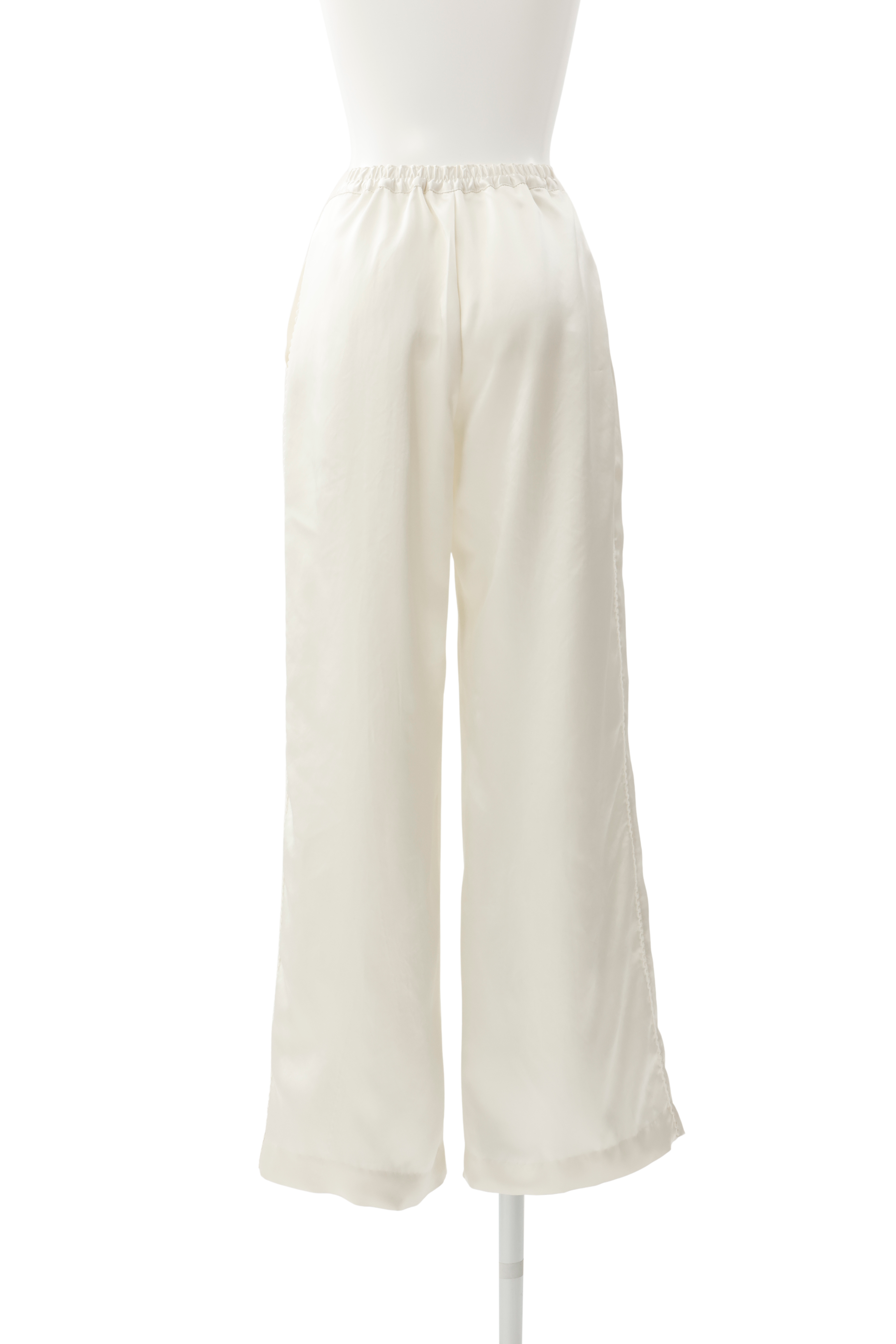 Satin broad pants - Ivory