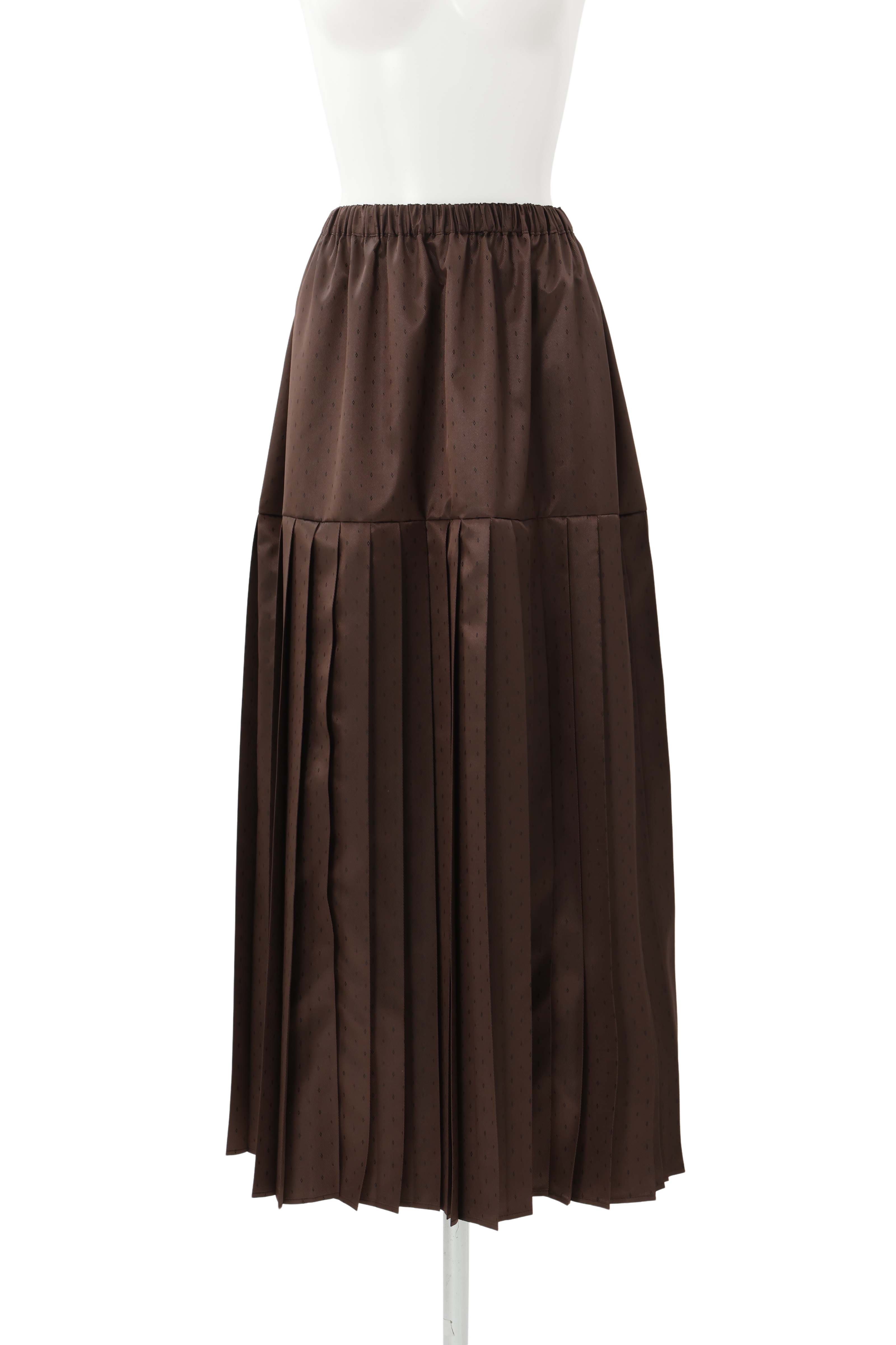 Pleats wrapping skirt - Gray tweed