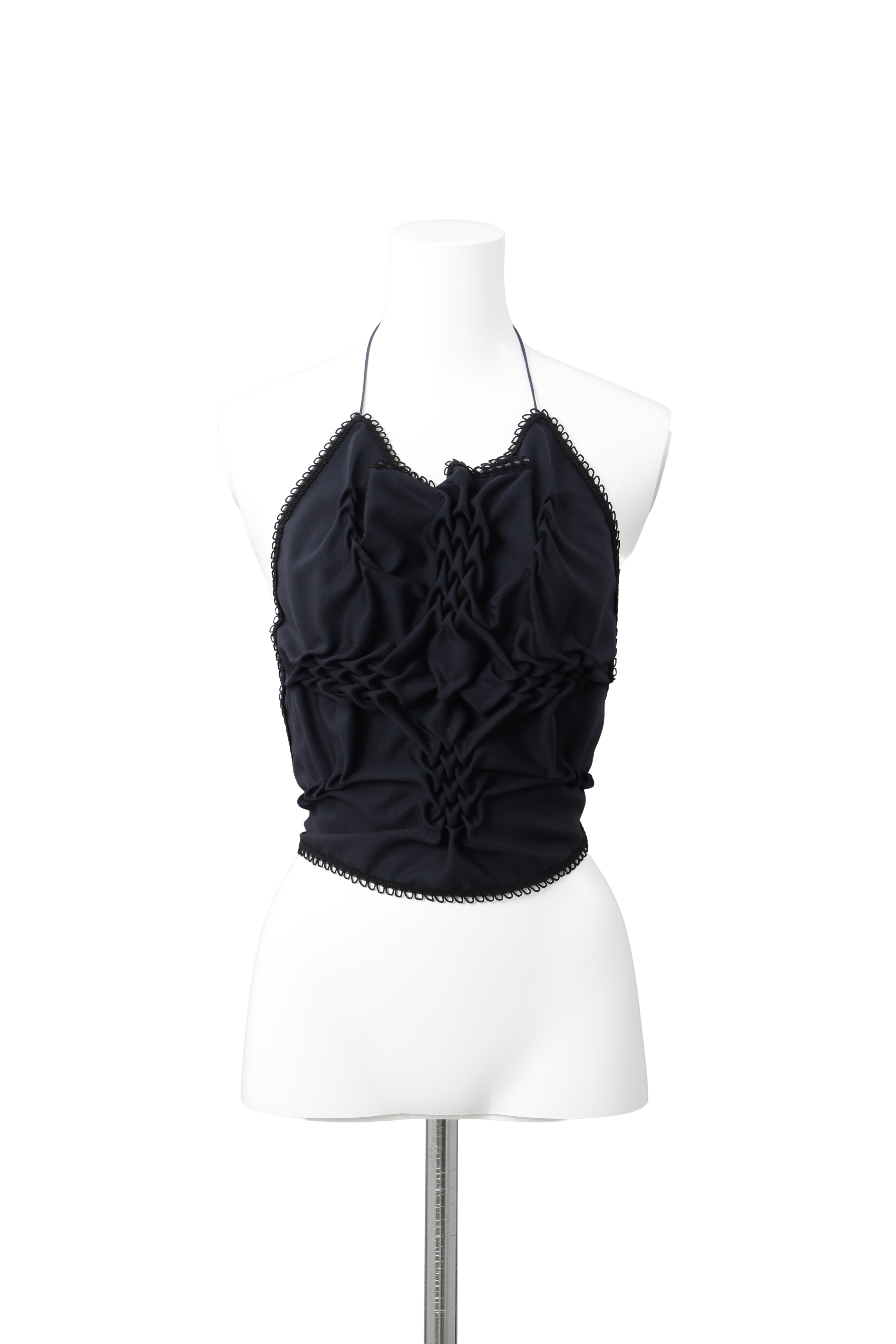 Patch smocking bustier - Navy