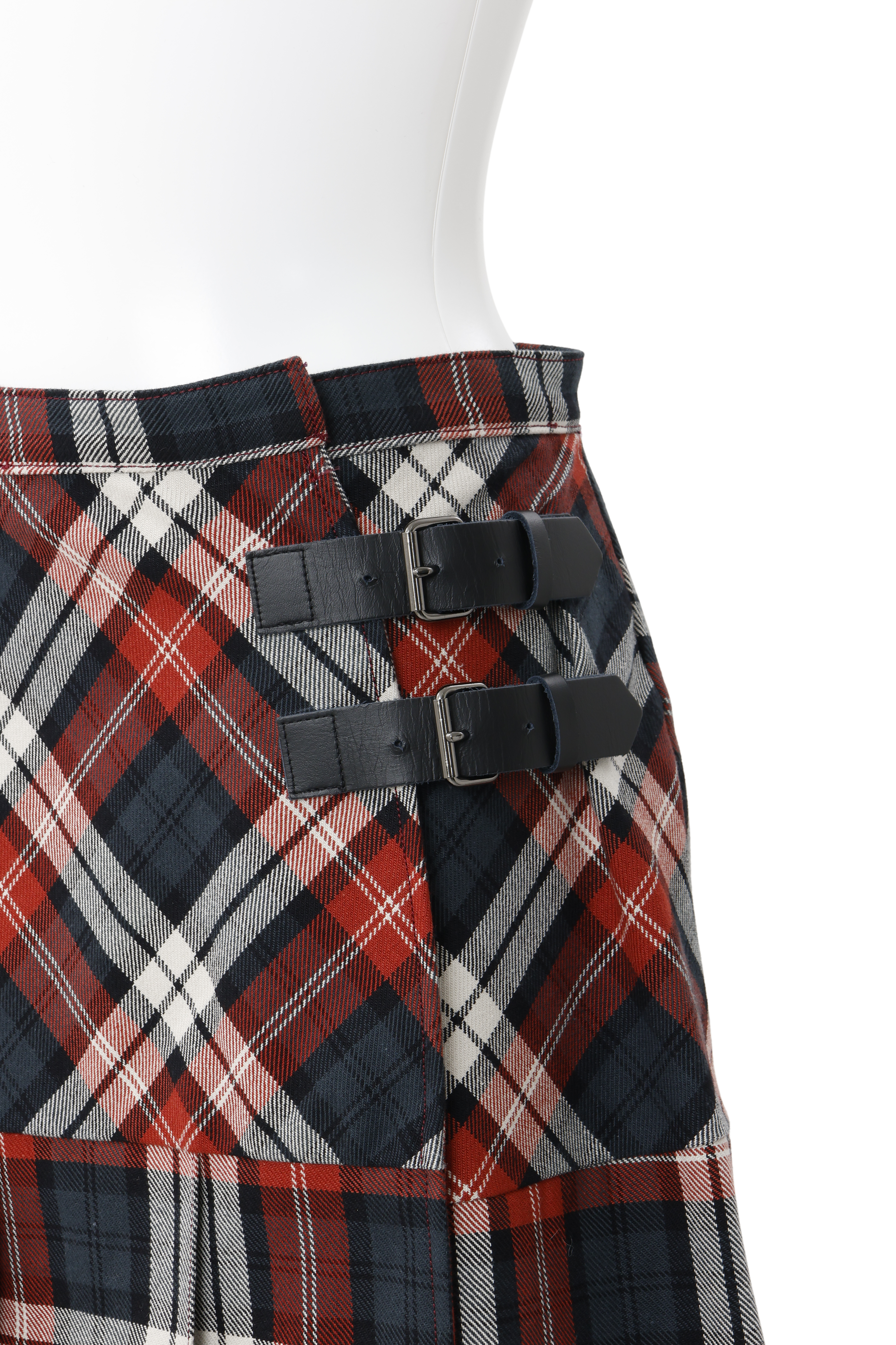 Plaid pleated skirt - Red