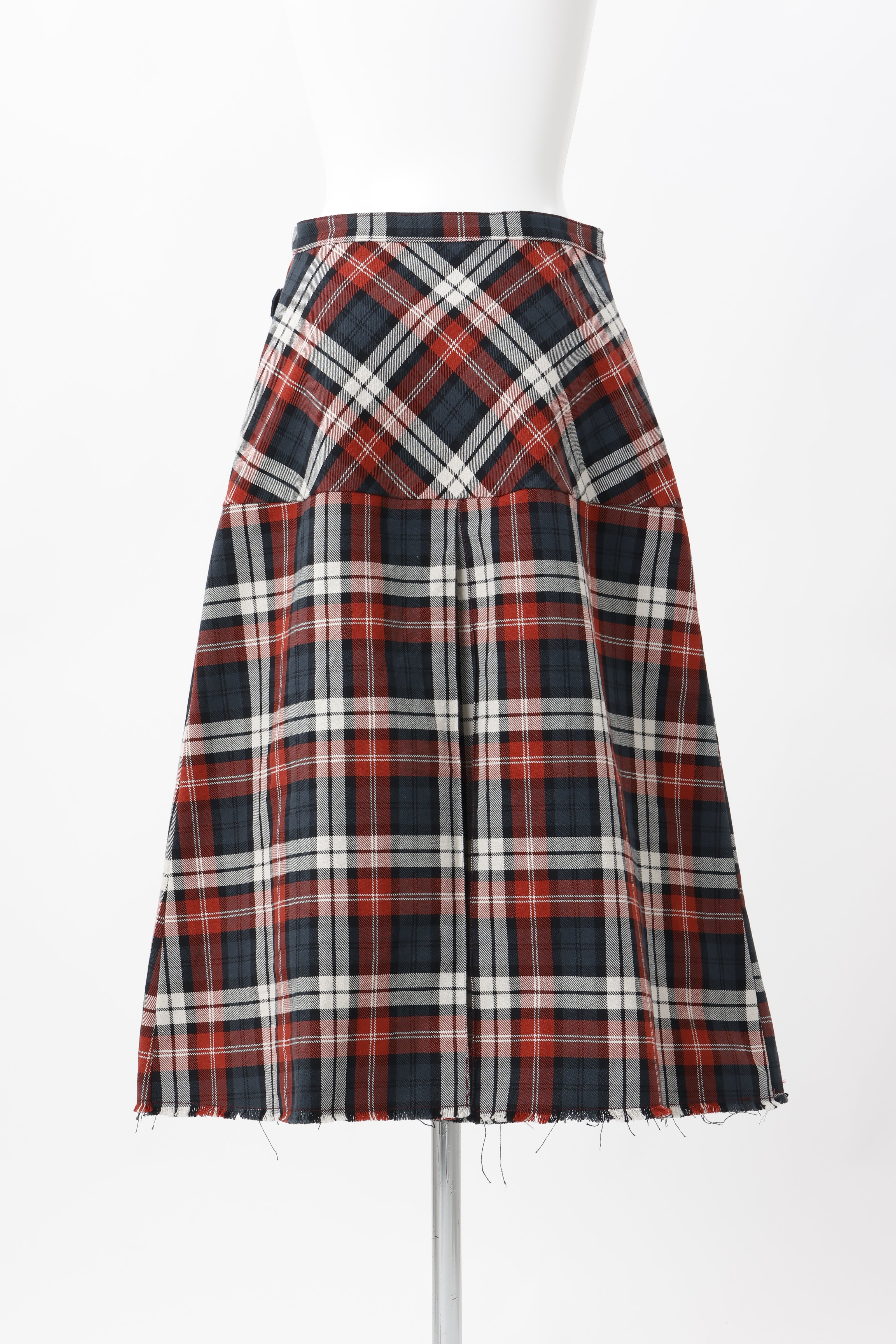 Plaid pleated skirt - Red