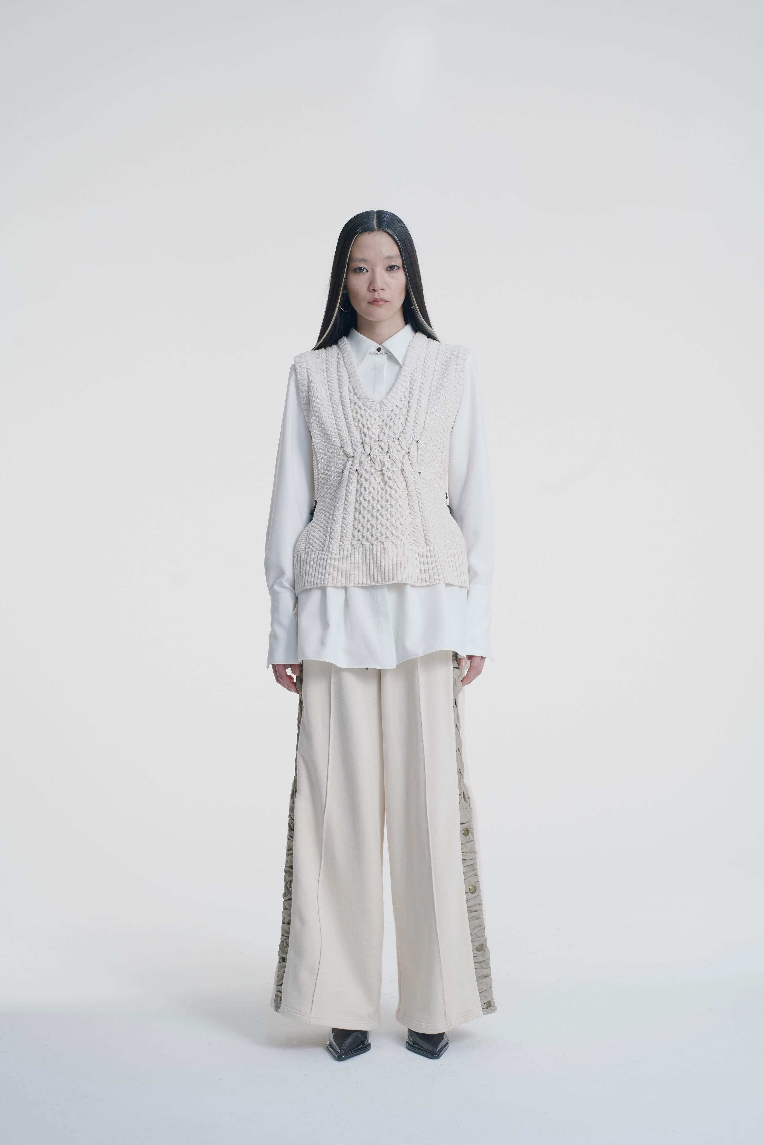 Aran knit vest - Ivory October delivery