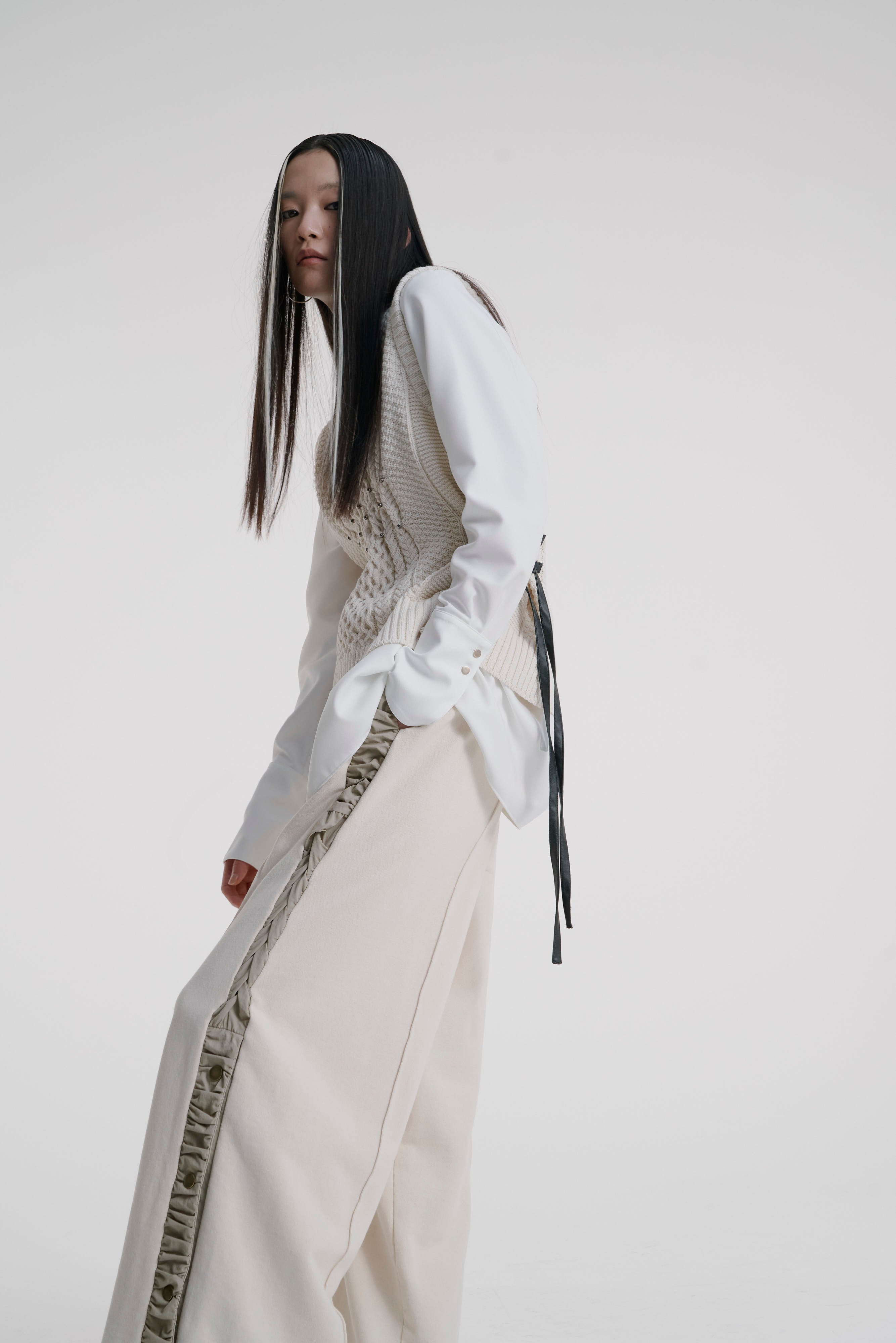 Aran knit vest - Ivory October delivery
