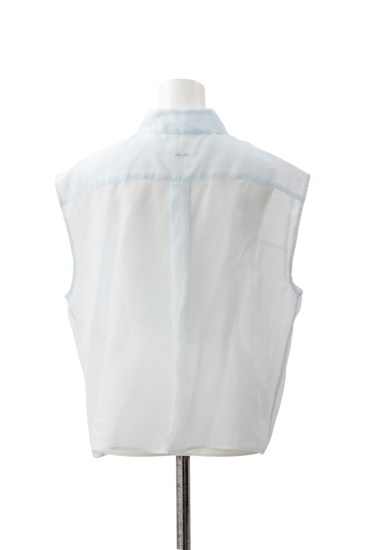 Metal stitch sheer blouse - Blue