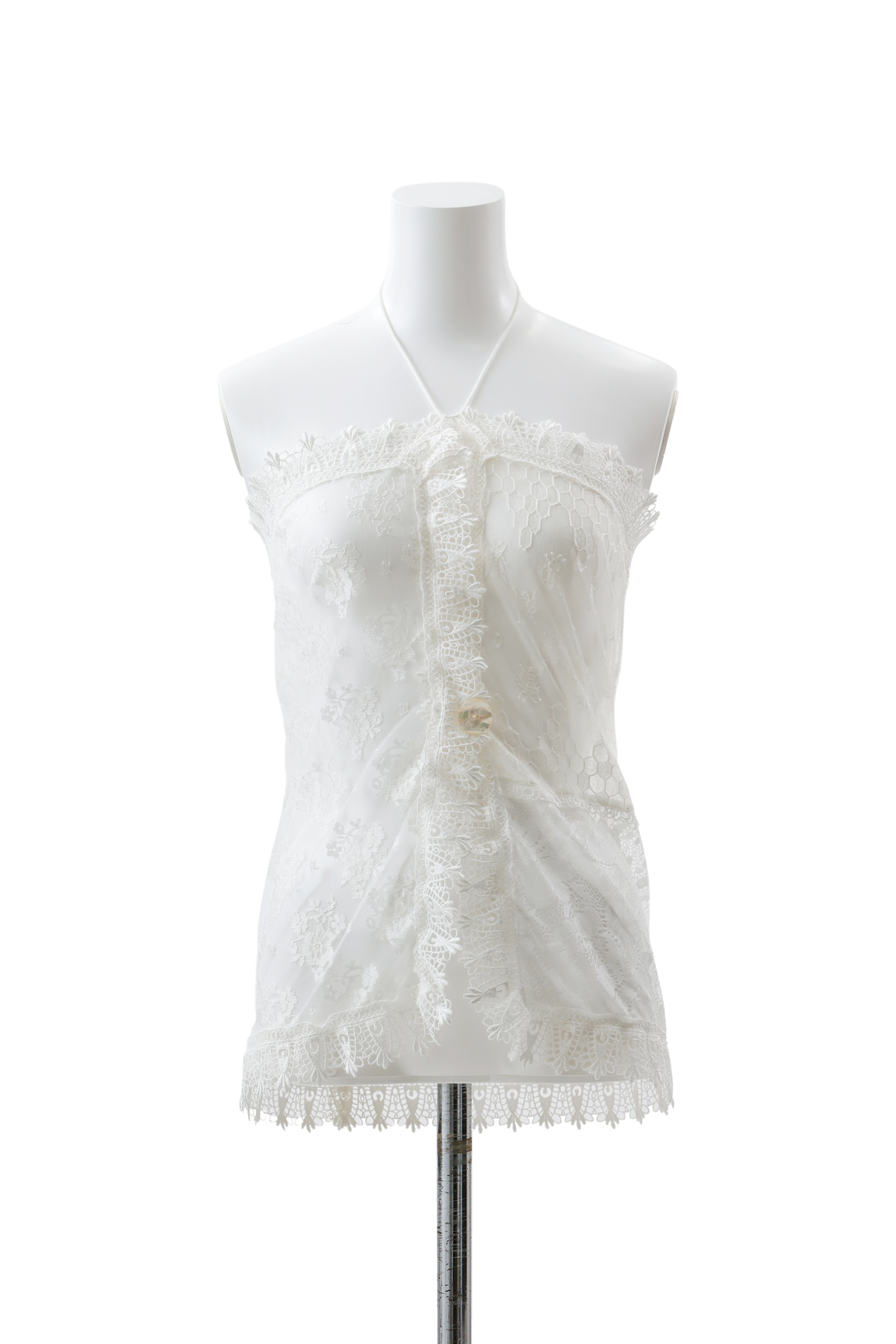 Lace patchwork scarf bustier - Off-white