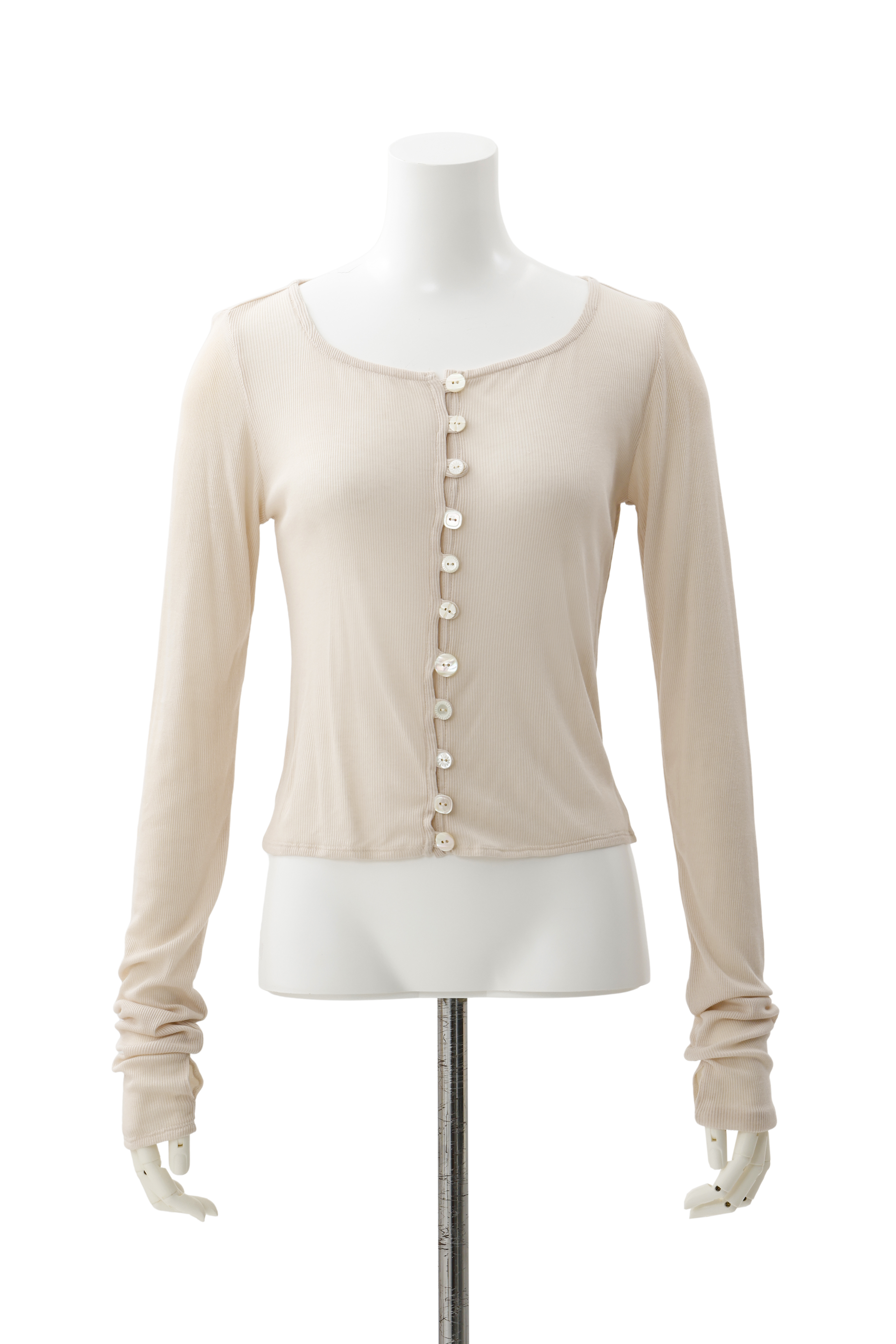 Sheer shell cardigan - Beige