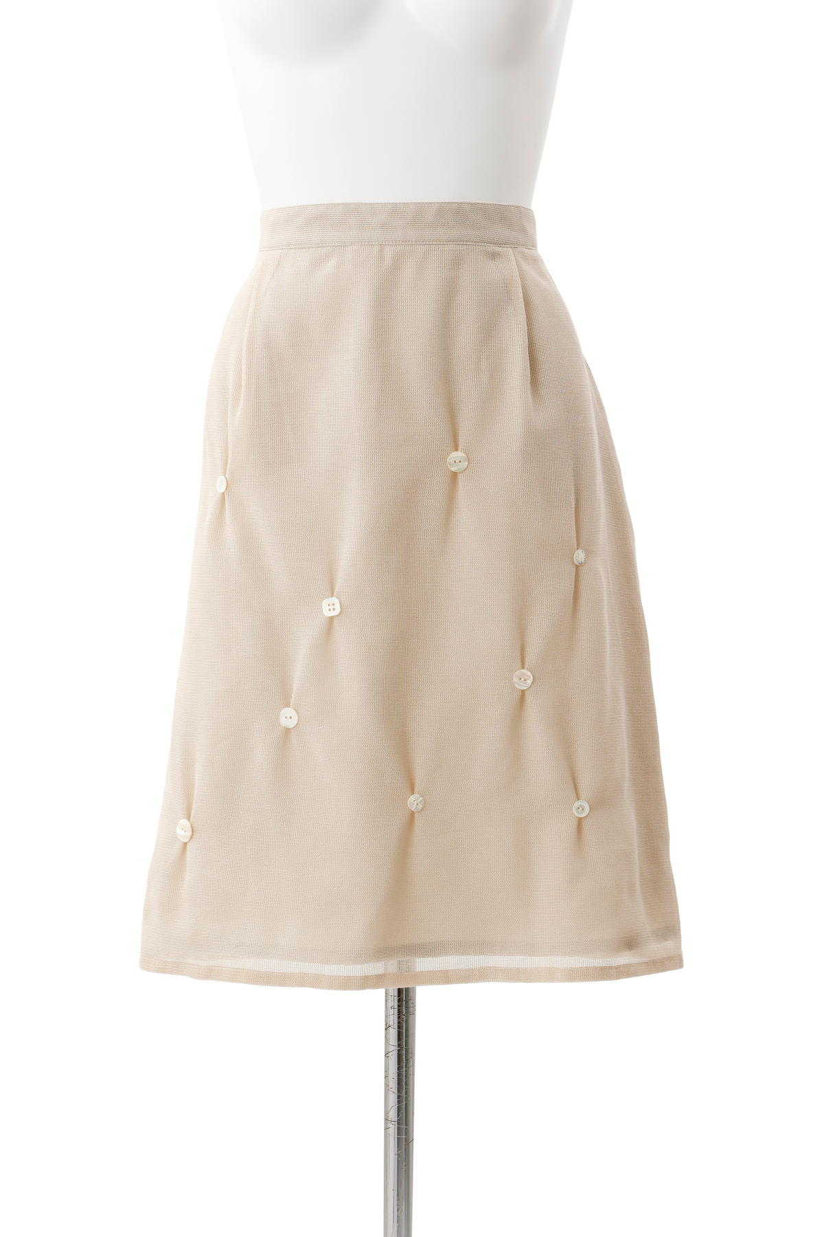 Shell button karami skirt - Beige
