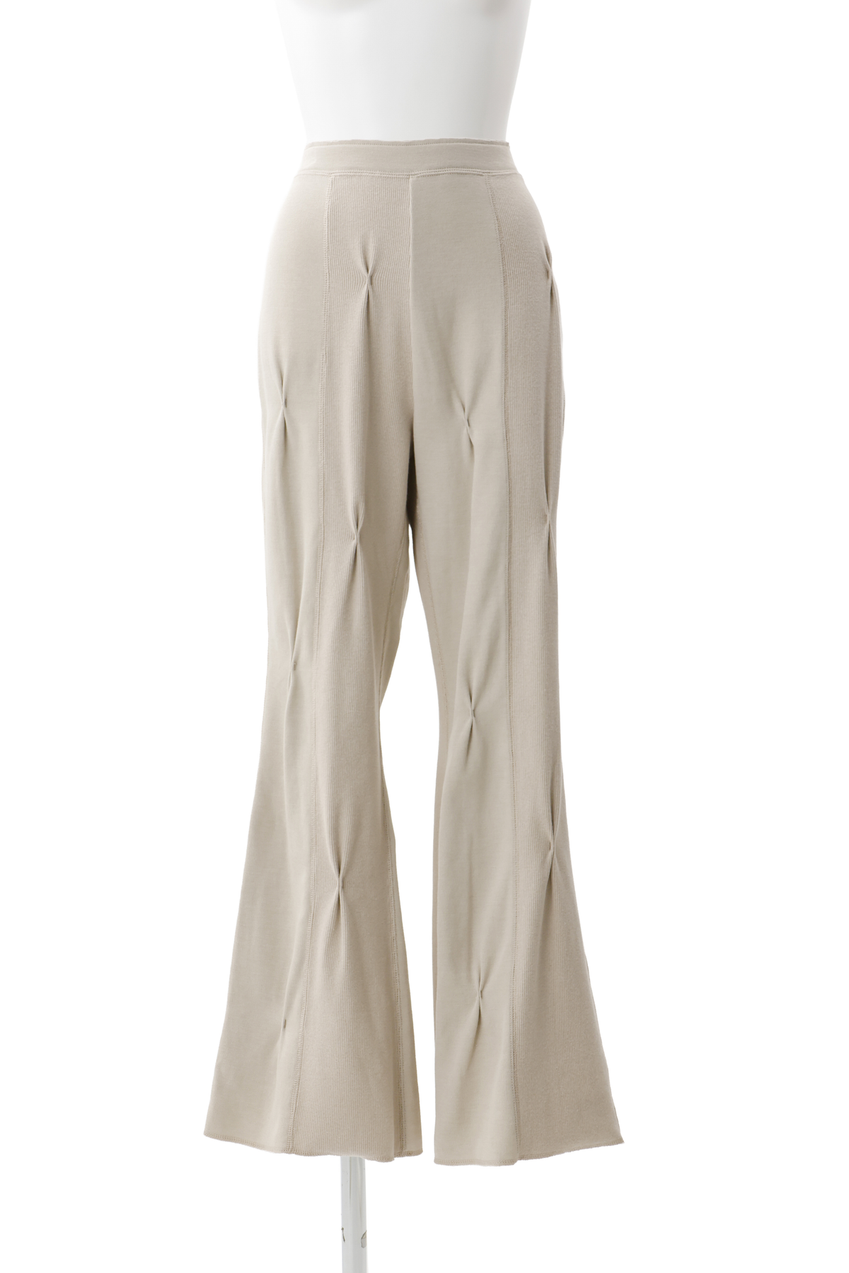Tuck rib pants - Beige