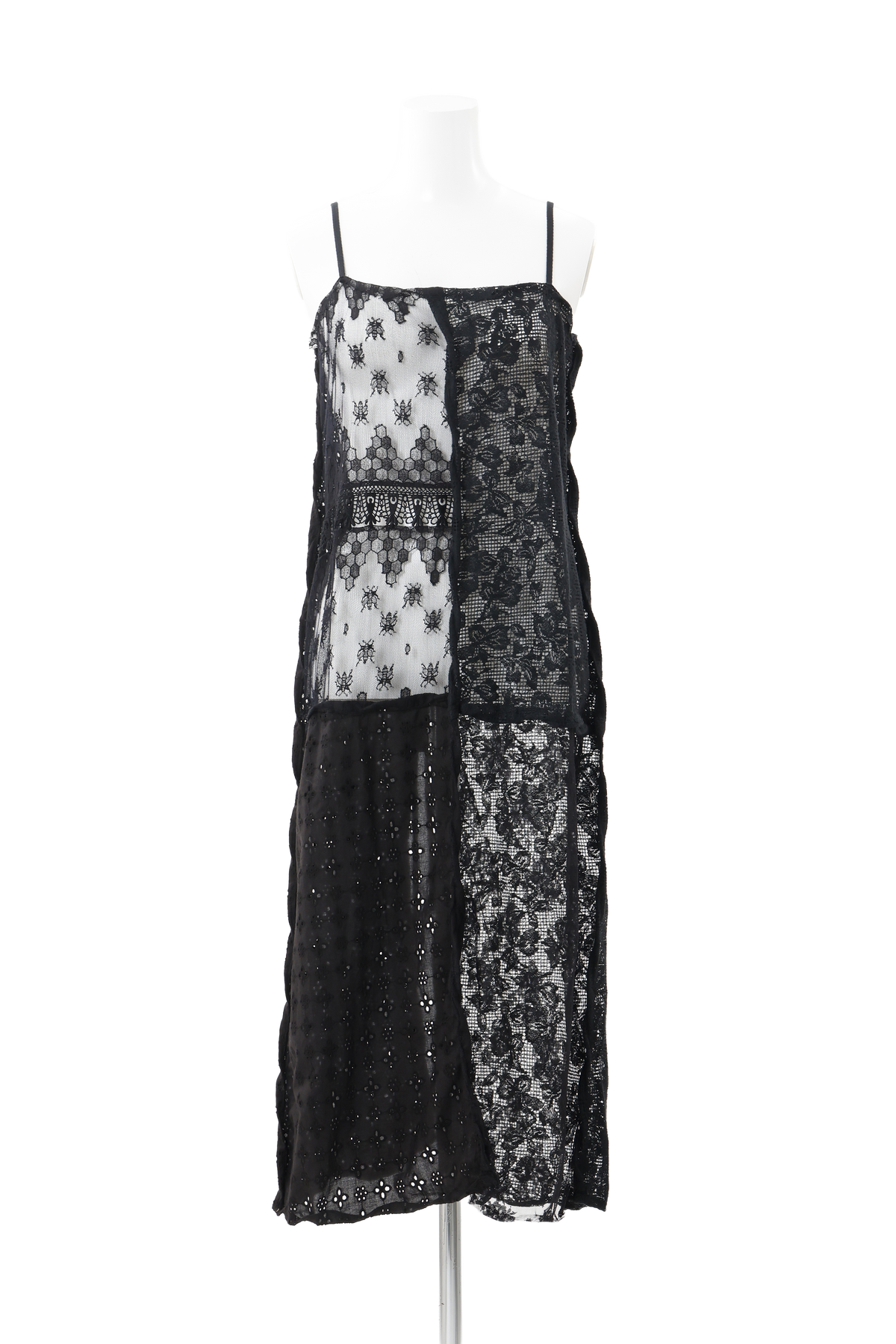 Twist edge lace apron - Black