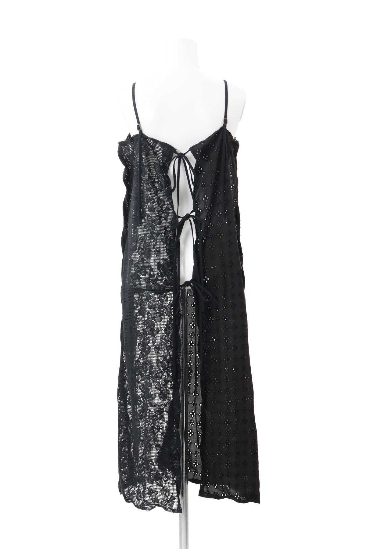 Twist edge lace apron - Black