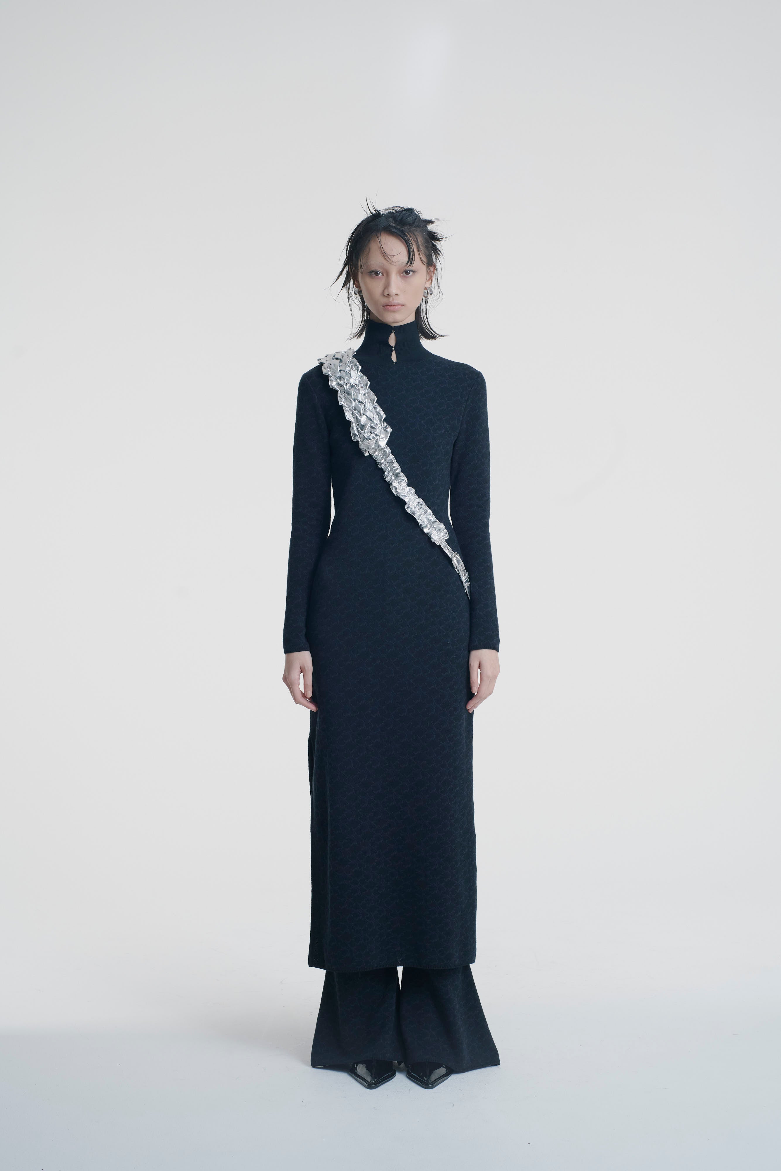 Smocking strap belt - Silver