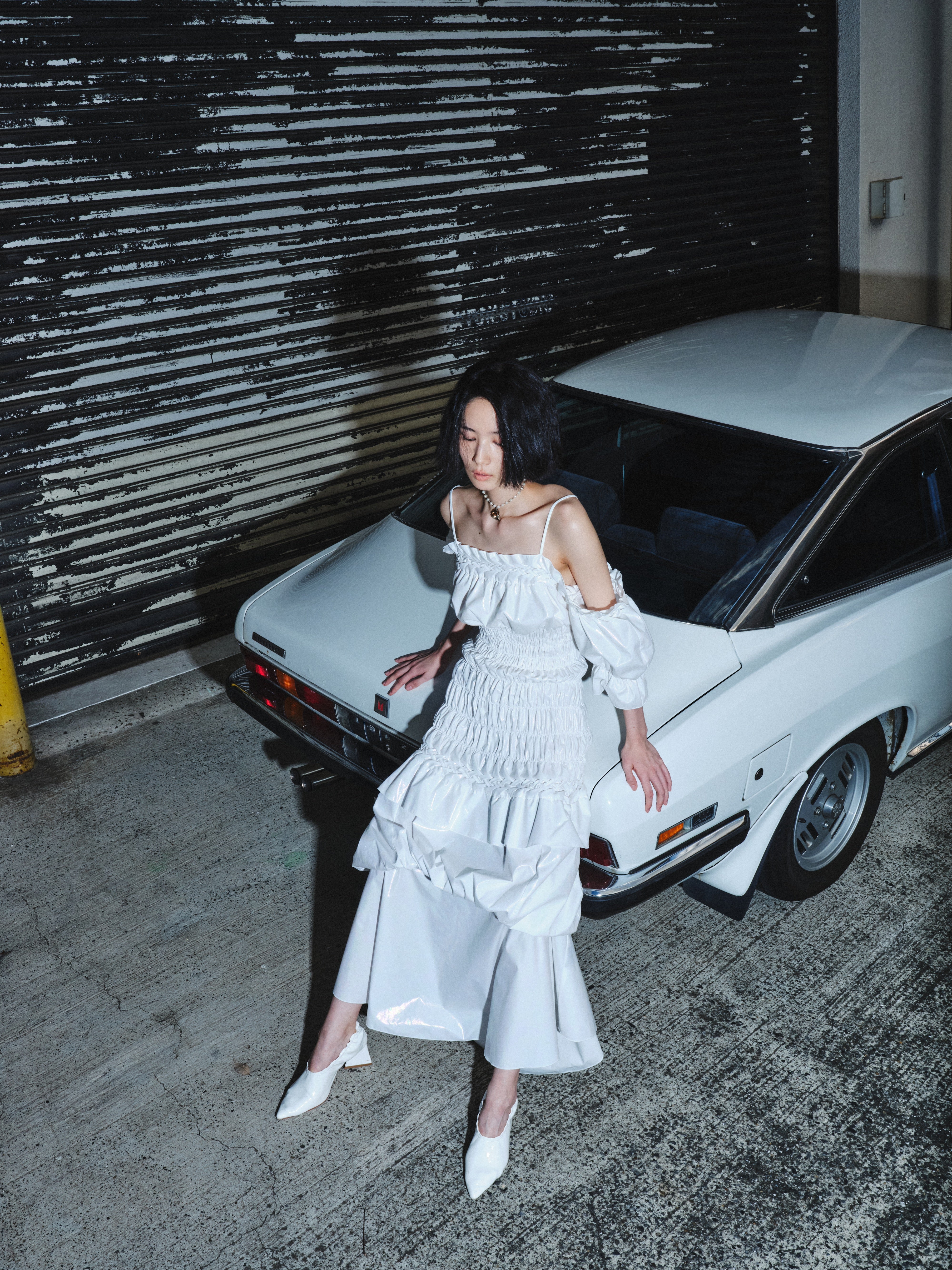 Drop shoulder balloon dress