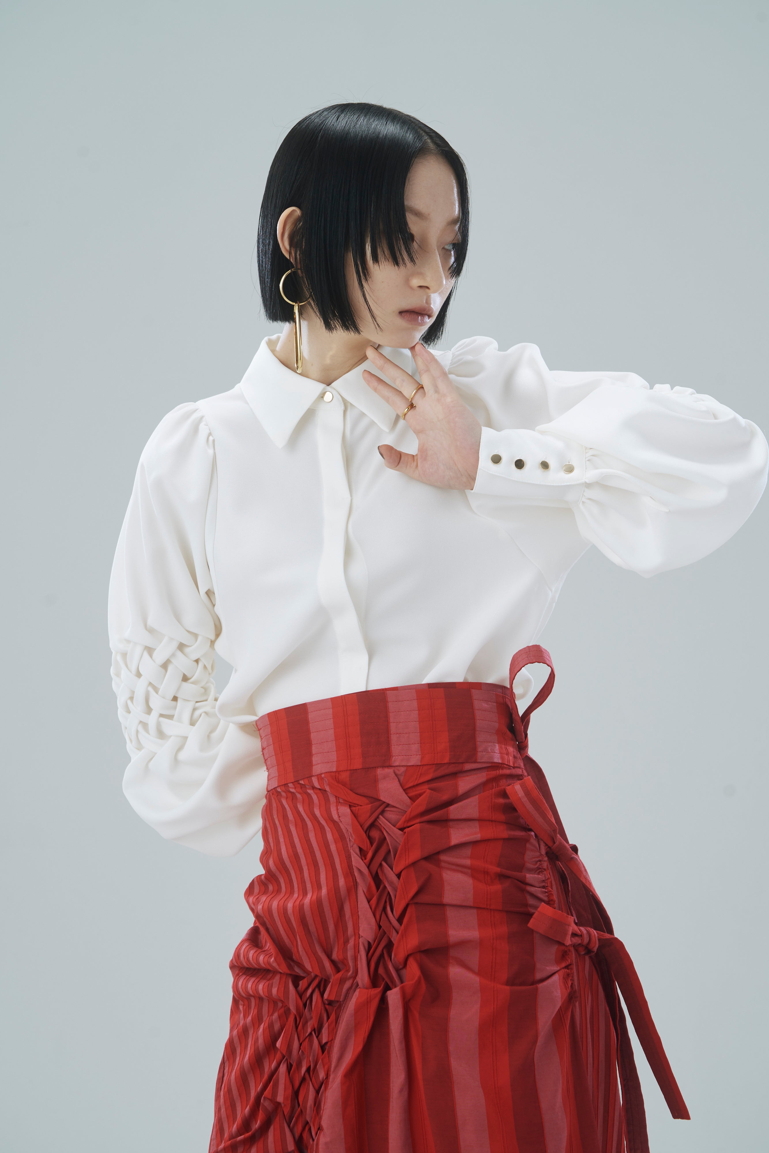 Bubble sleeve blouse - White