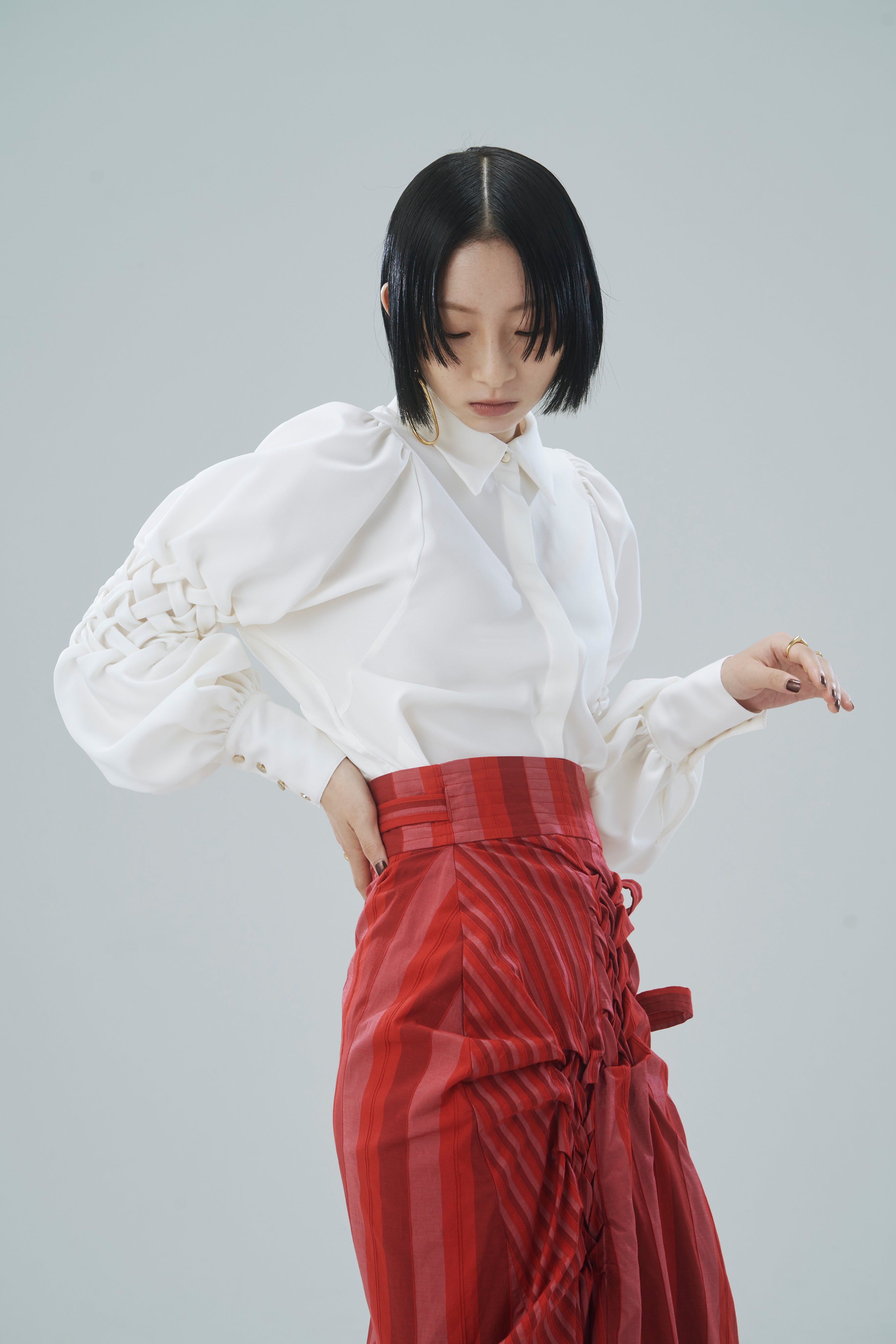 Bubble sleeve blouse - White