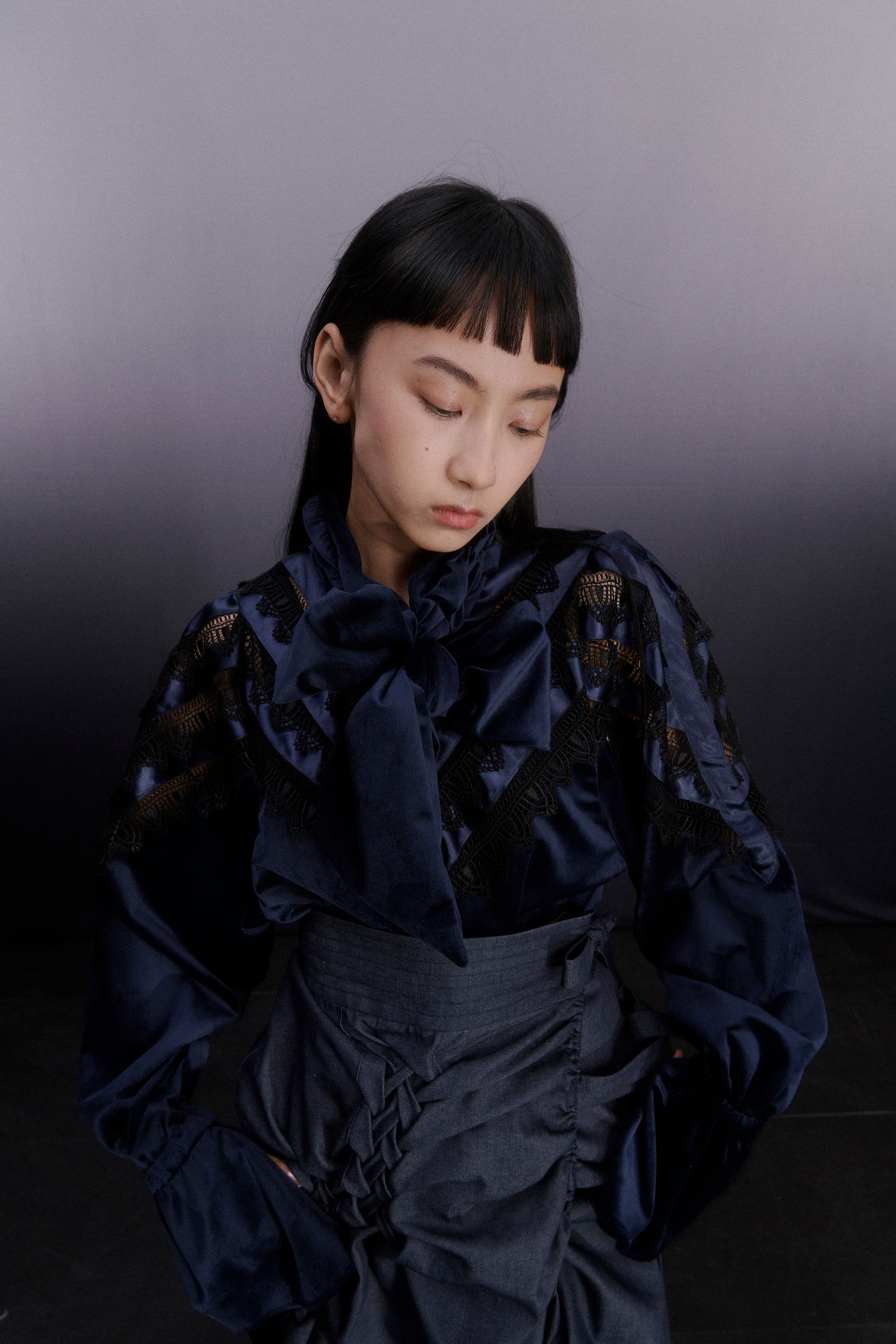 Hakama wrap skirt ‐ Black
