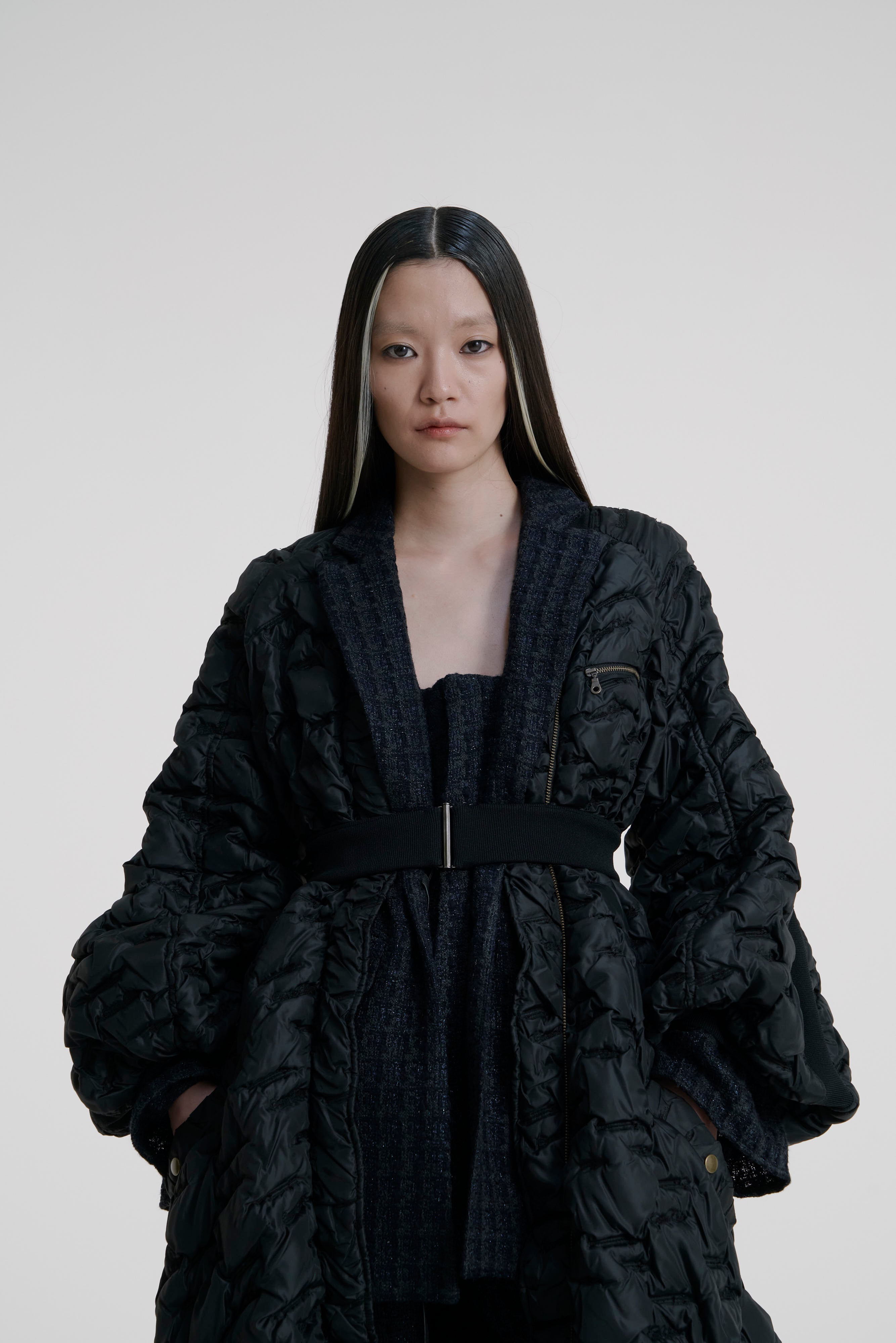 Military long jacket ‐ Black