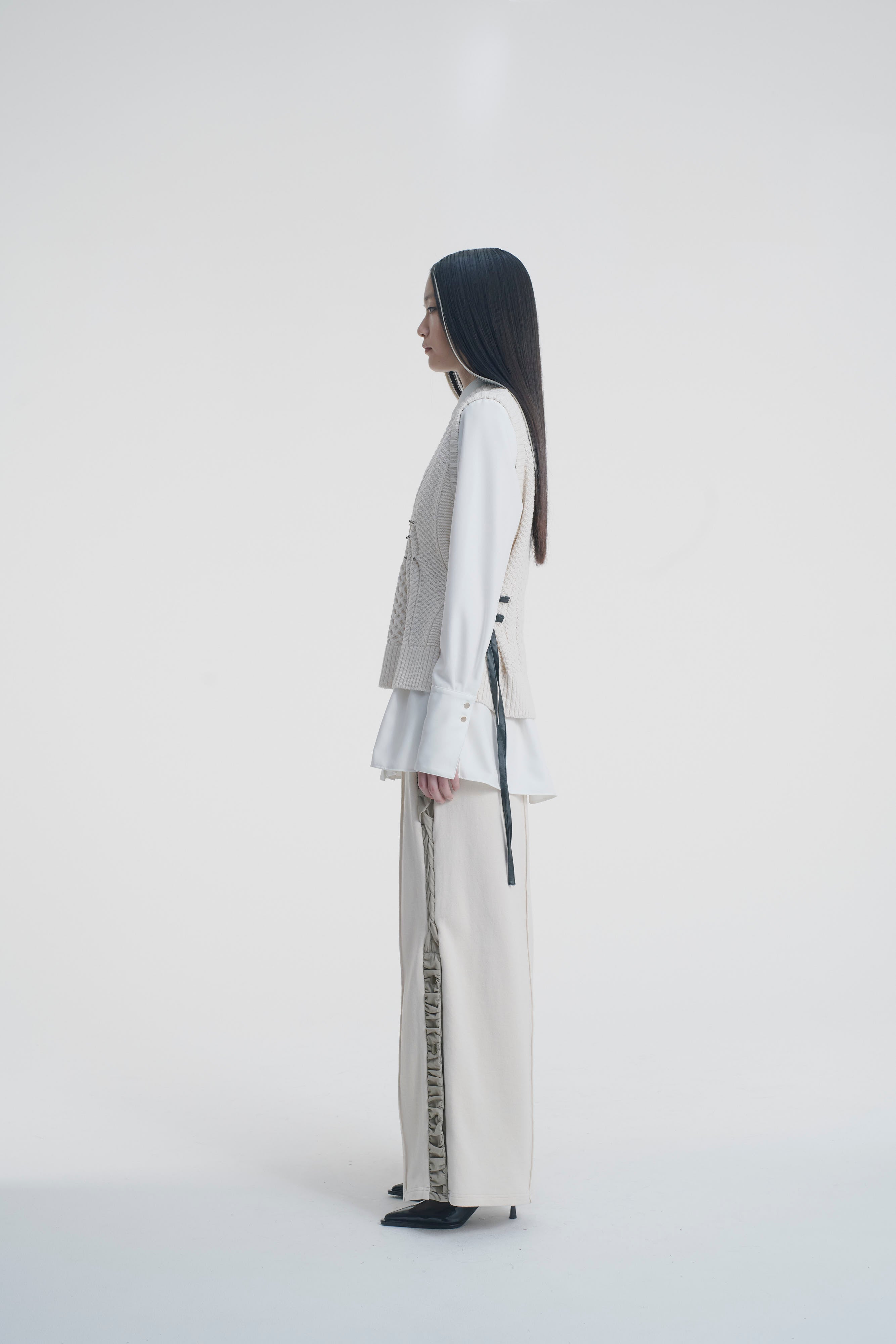 Aran knit vest - Ivory October delivery