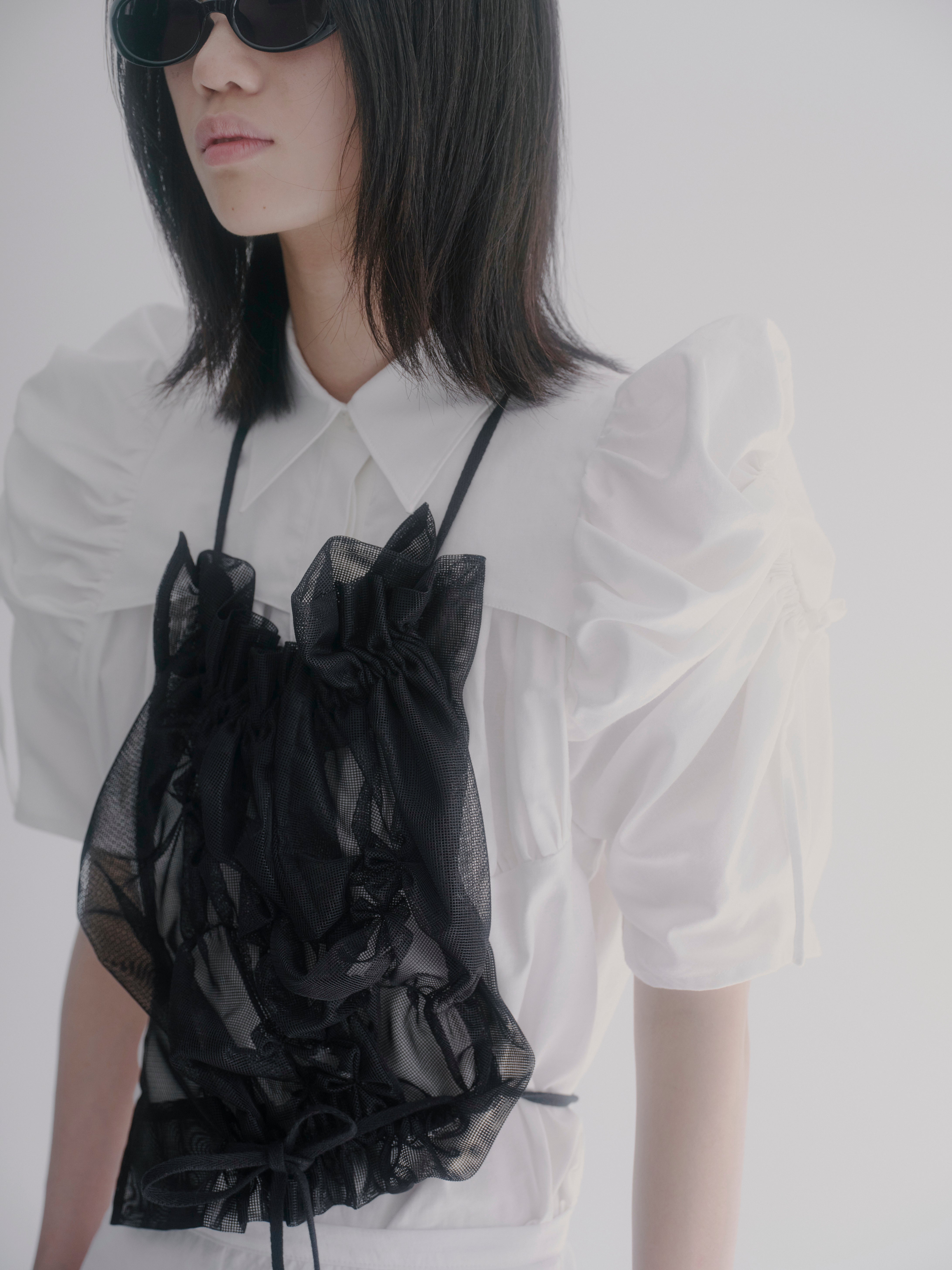 Hole sleeve blouse - White