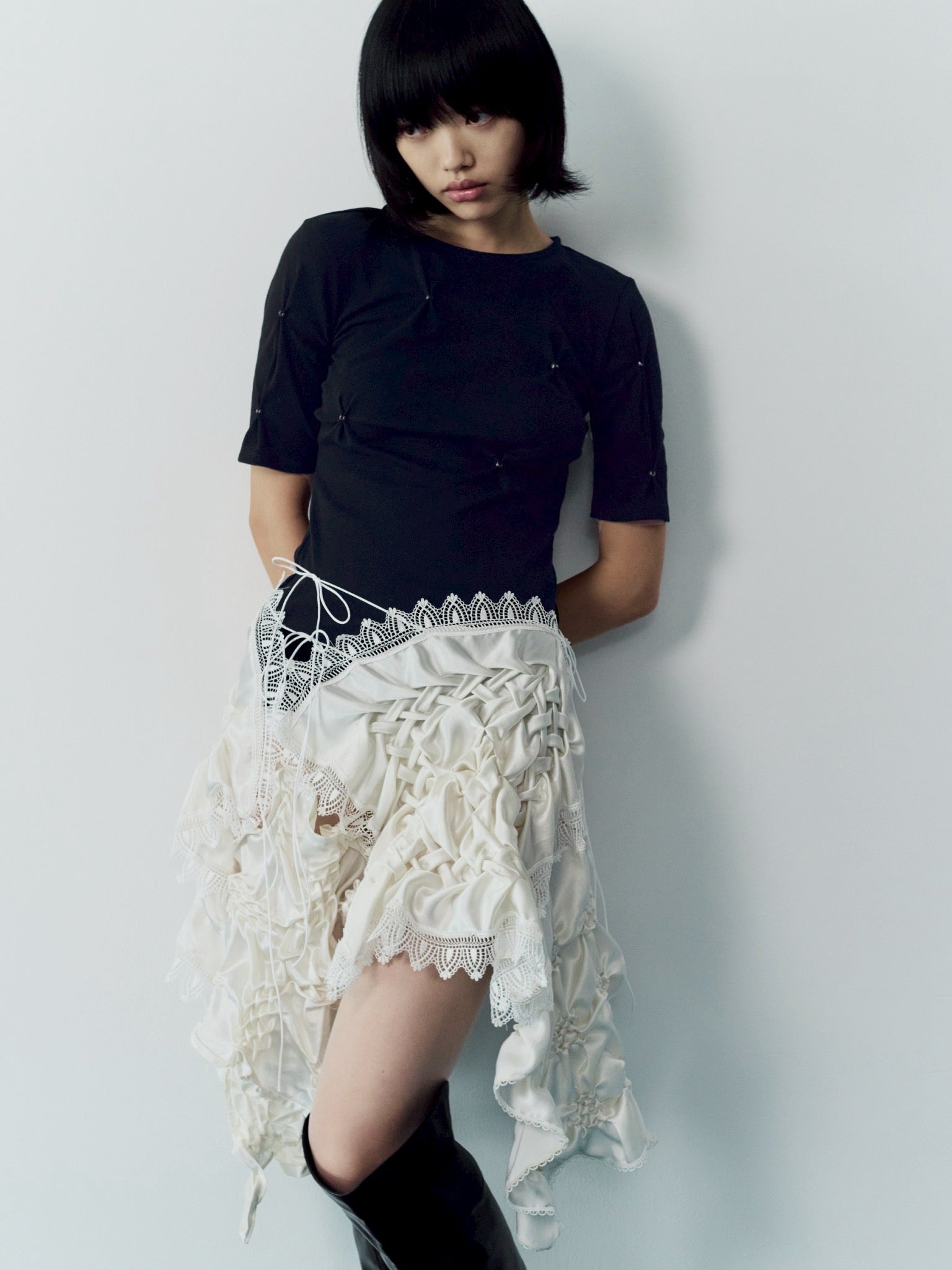 Smocking veill skirt - Black