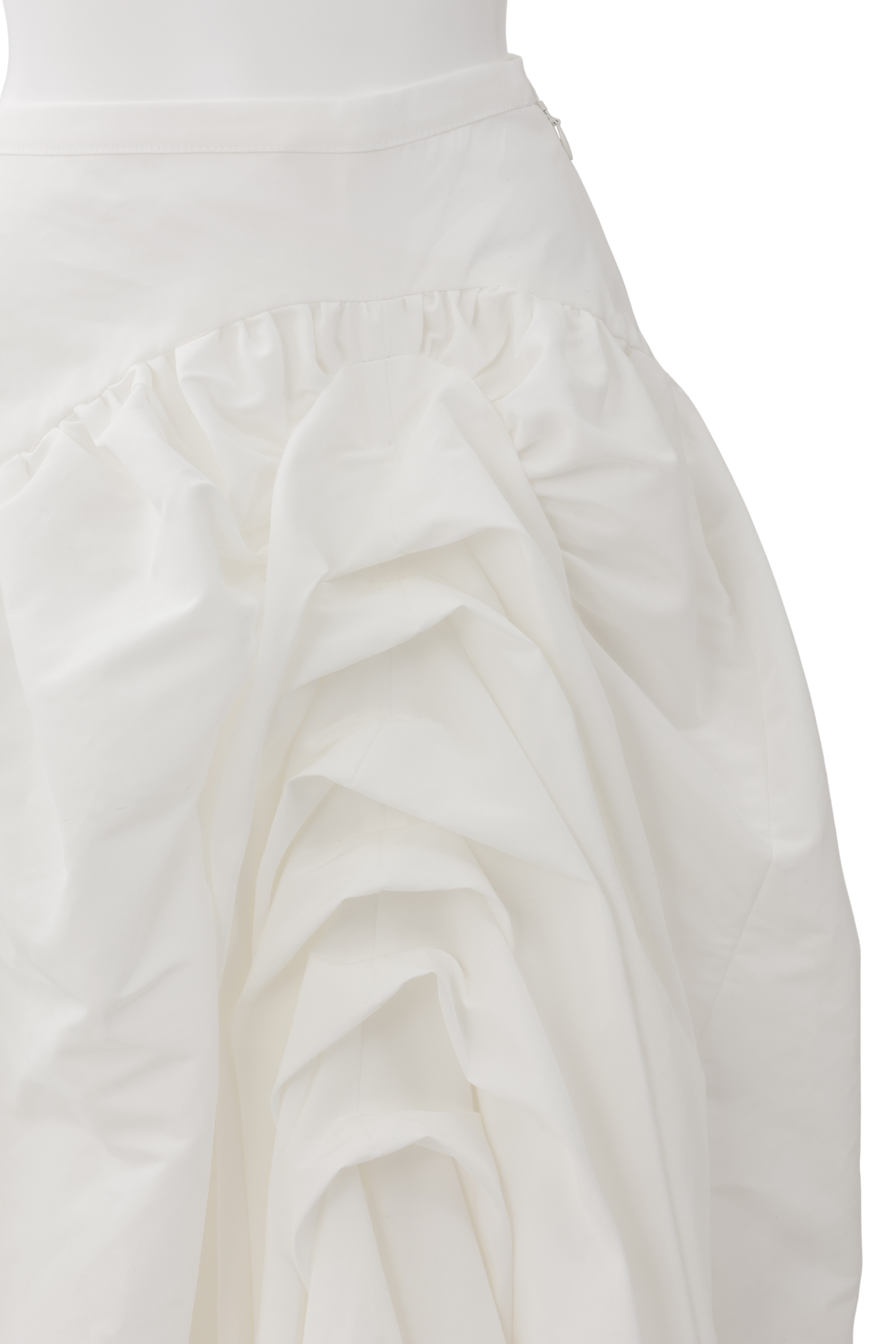 Layer tuck balloon skirt - White